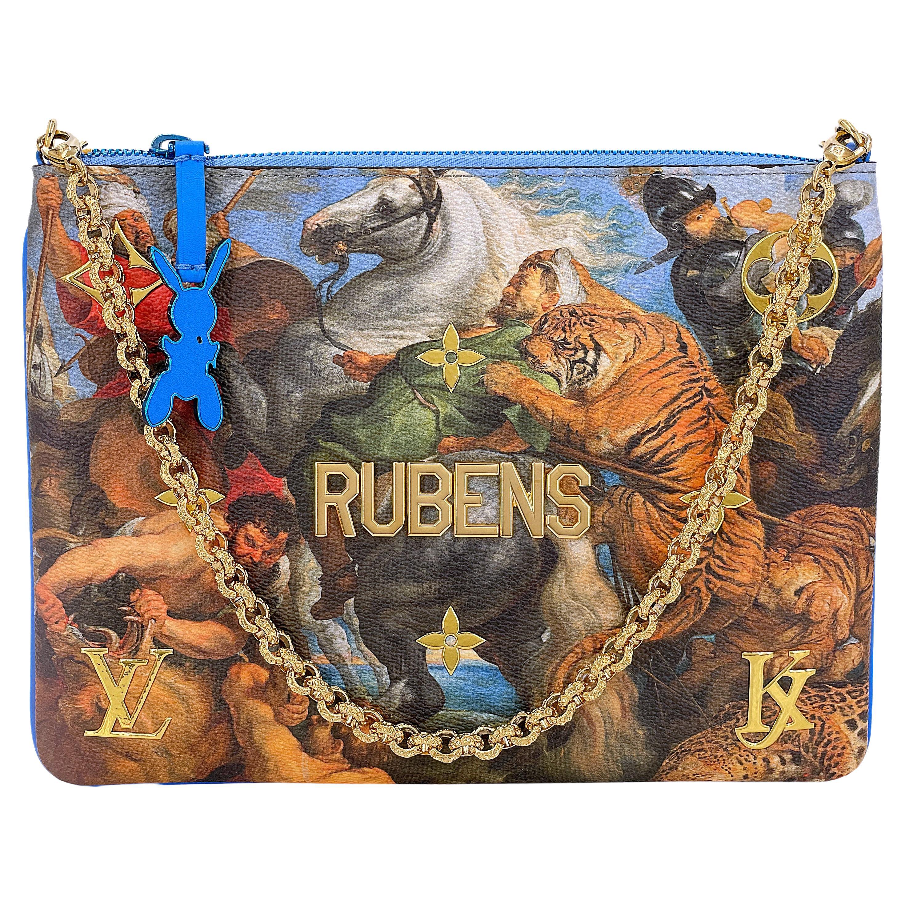 Louis Vuitton x Jeff Koons Rubens "Masters" Clutch with Chain 66854 For Sale