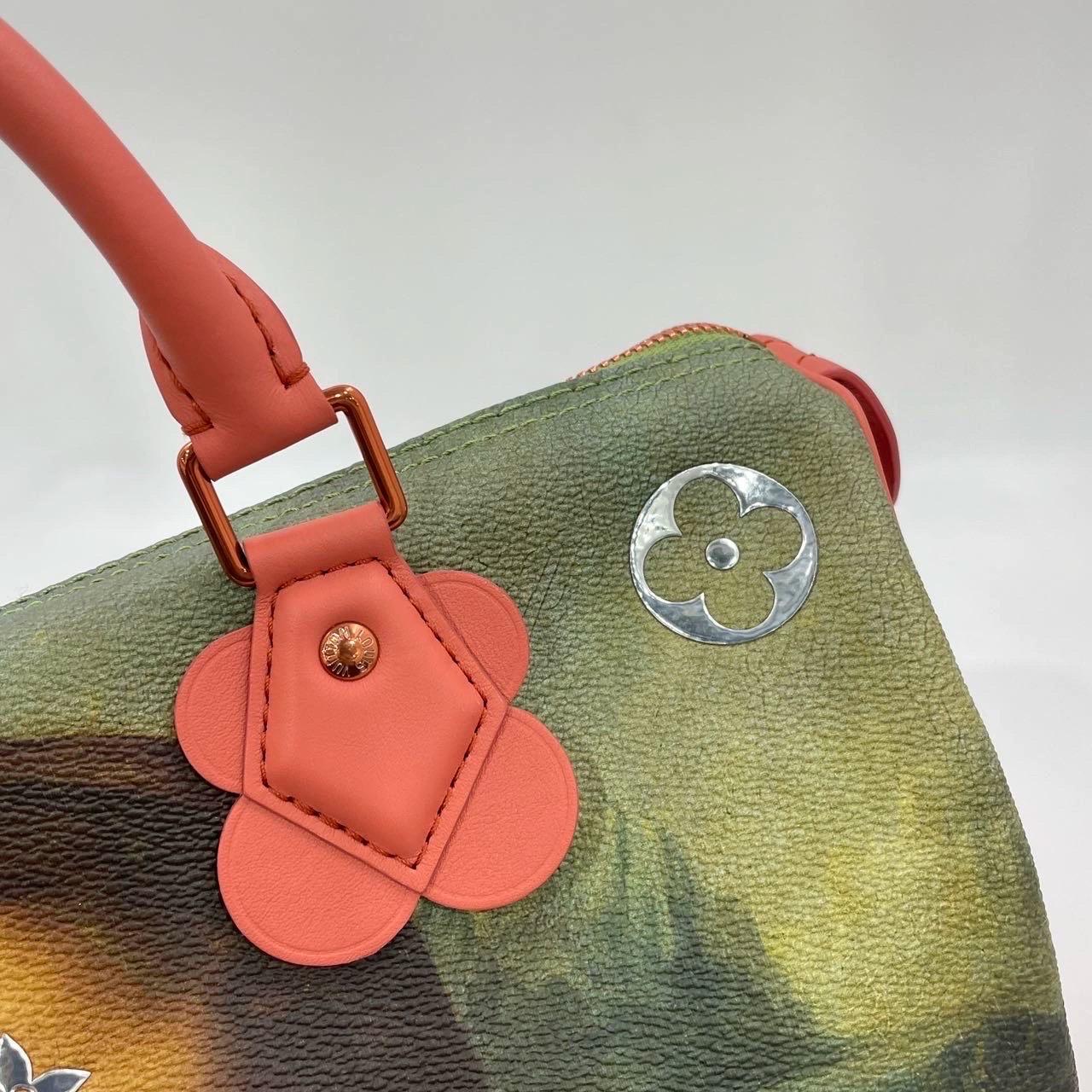 Louis Vuitton x Jeff Koons Speedy 30 Monalisa Top Handle Bag For Sale 8