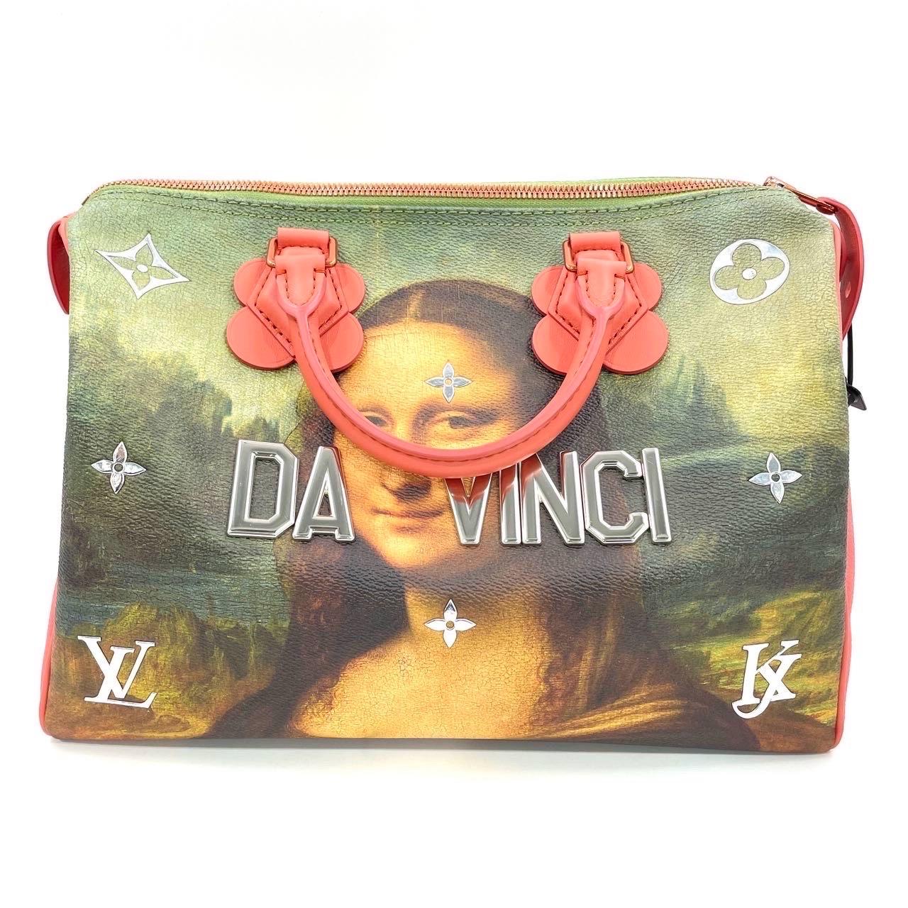 Louis Vuitton x Jeff Koons Speedy 30 Monalisa Top Handle Bag For Sale 9