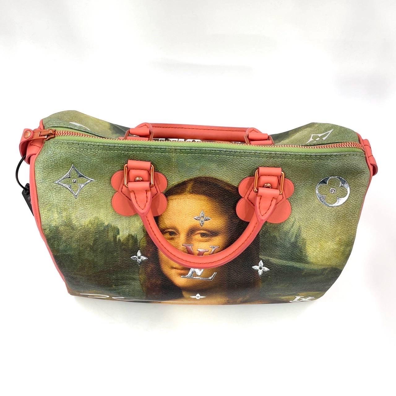 Louis Vuitton x Jeff Koons Speedy 30 Monalisa Top Handle Bag For Sale 11