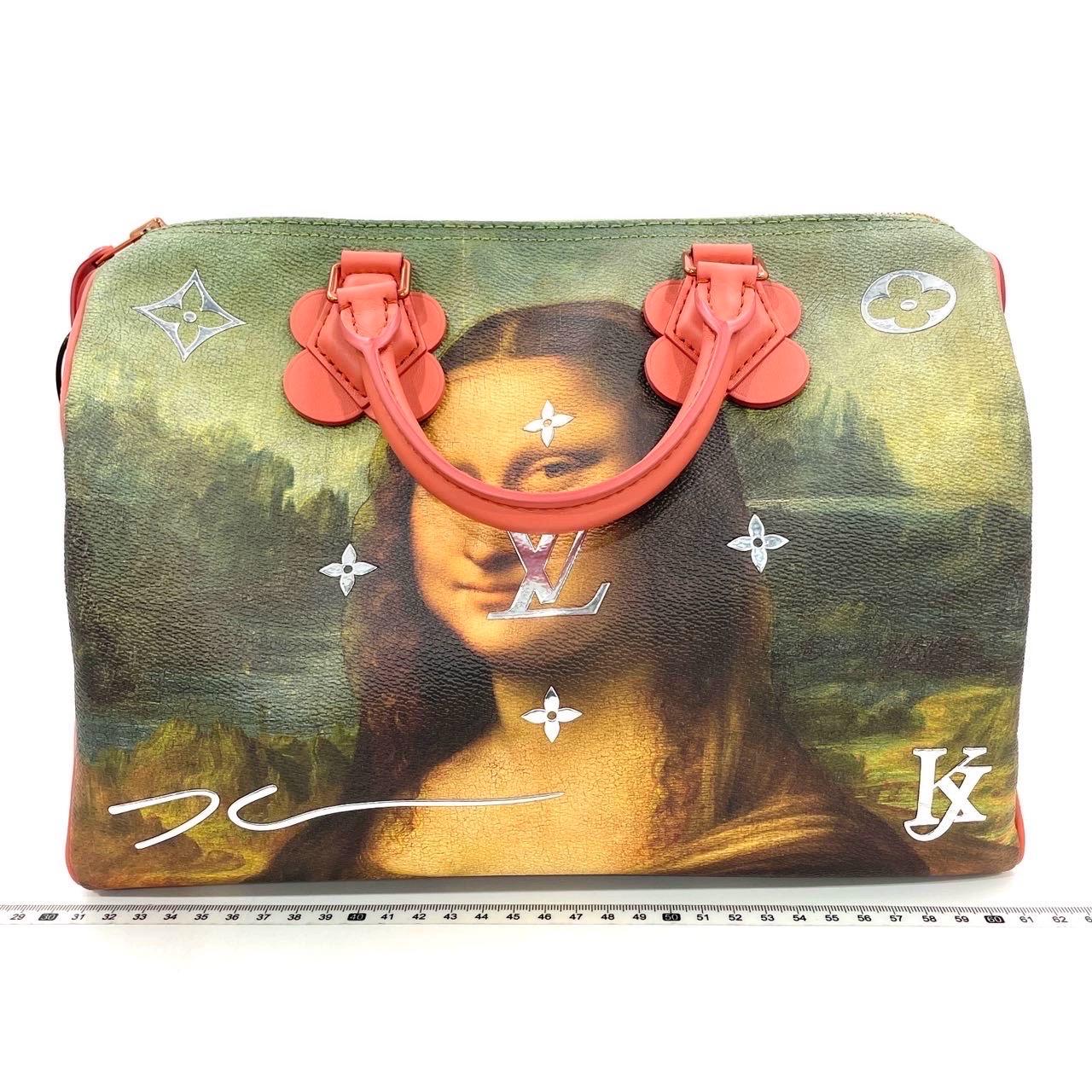 Louis Vuitton x Jeff Koons Speedy 30 Monalisa Top Handle Bag For Sale 13
