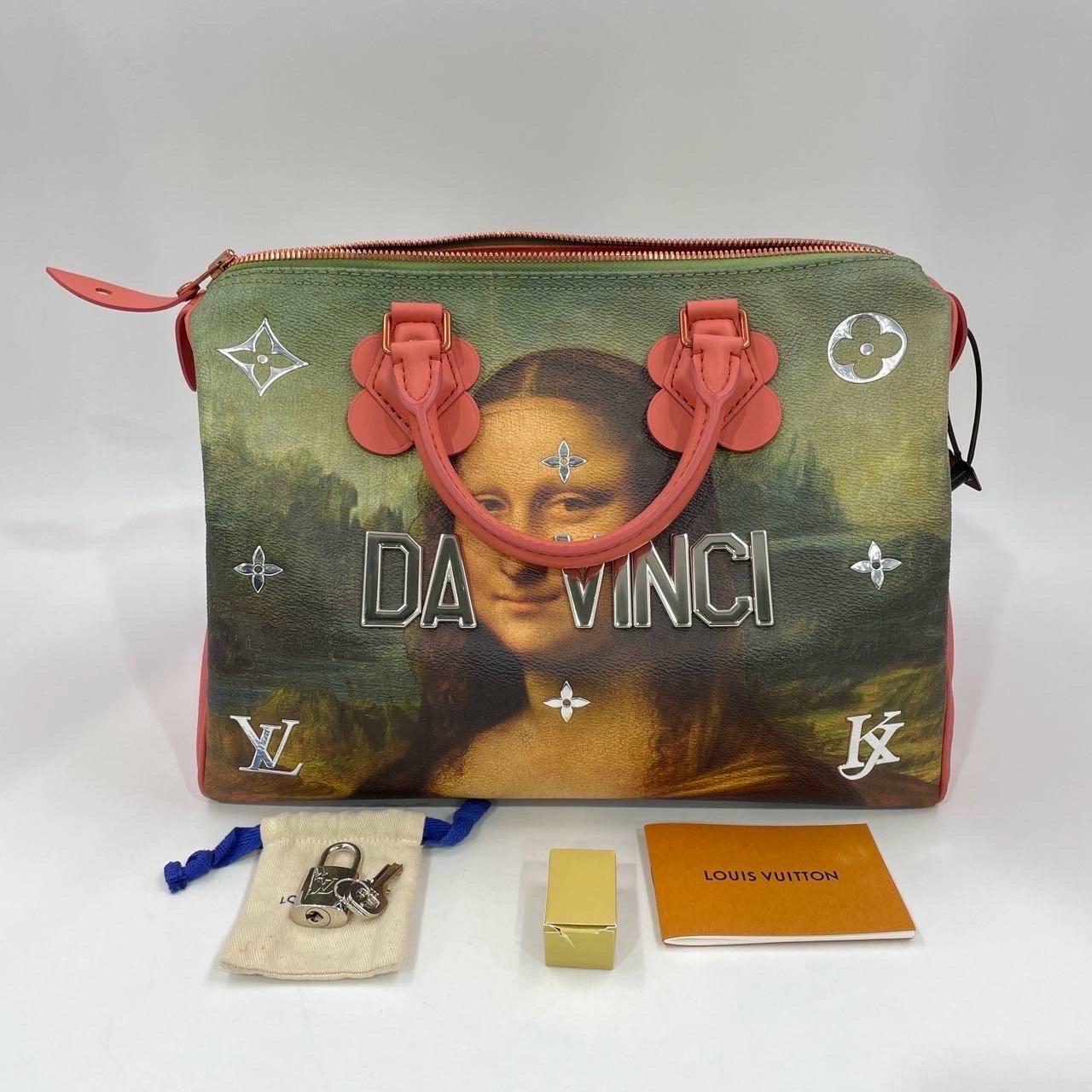 Discover the Monalisa Speedy 30, part of the exclusive Louis Vuitton x Jeff Koons Limited Edition Masters Collection. This highly sought-after piece is currently sold out at boutiques, making it a must-have for any Louis Vuitton collector. It also