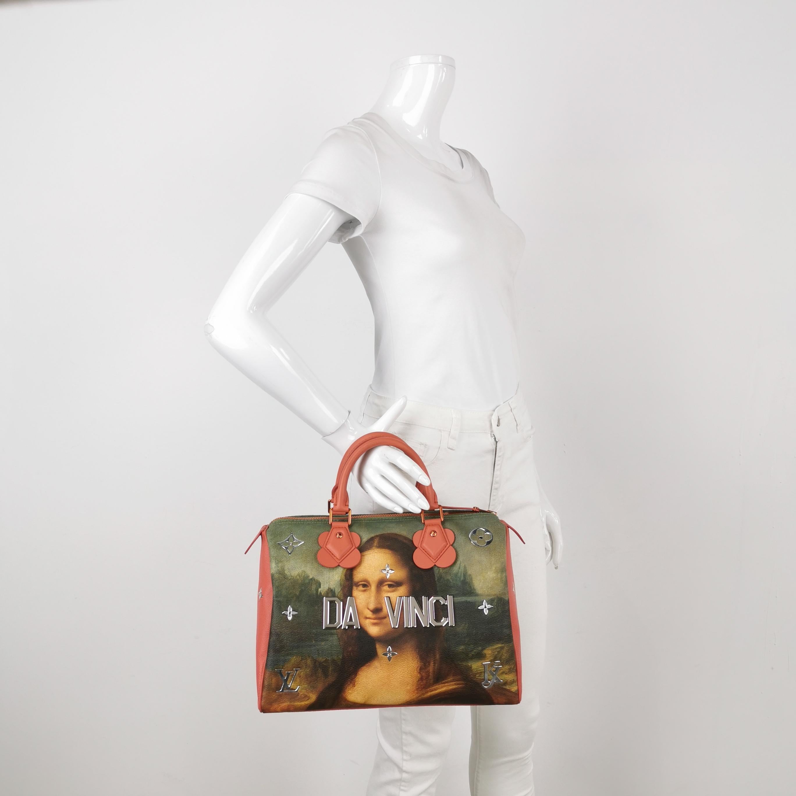 Discover the Monalisa Speedy 30, part of the exclusive Louis Vuitton x Jeff Koons Limited Edition Masters Collection. This highly sought-after piece is currently sold out at boutiques, making it a must-have for any Louis Vuitton collector. It also