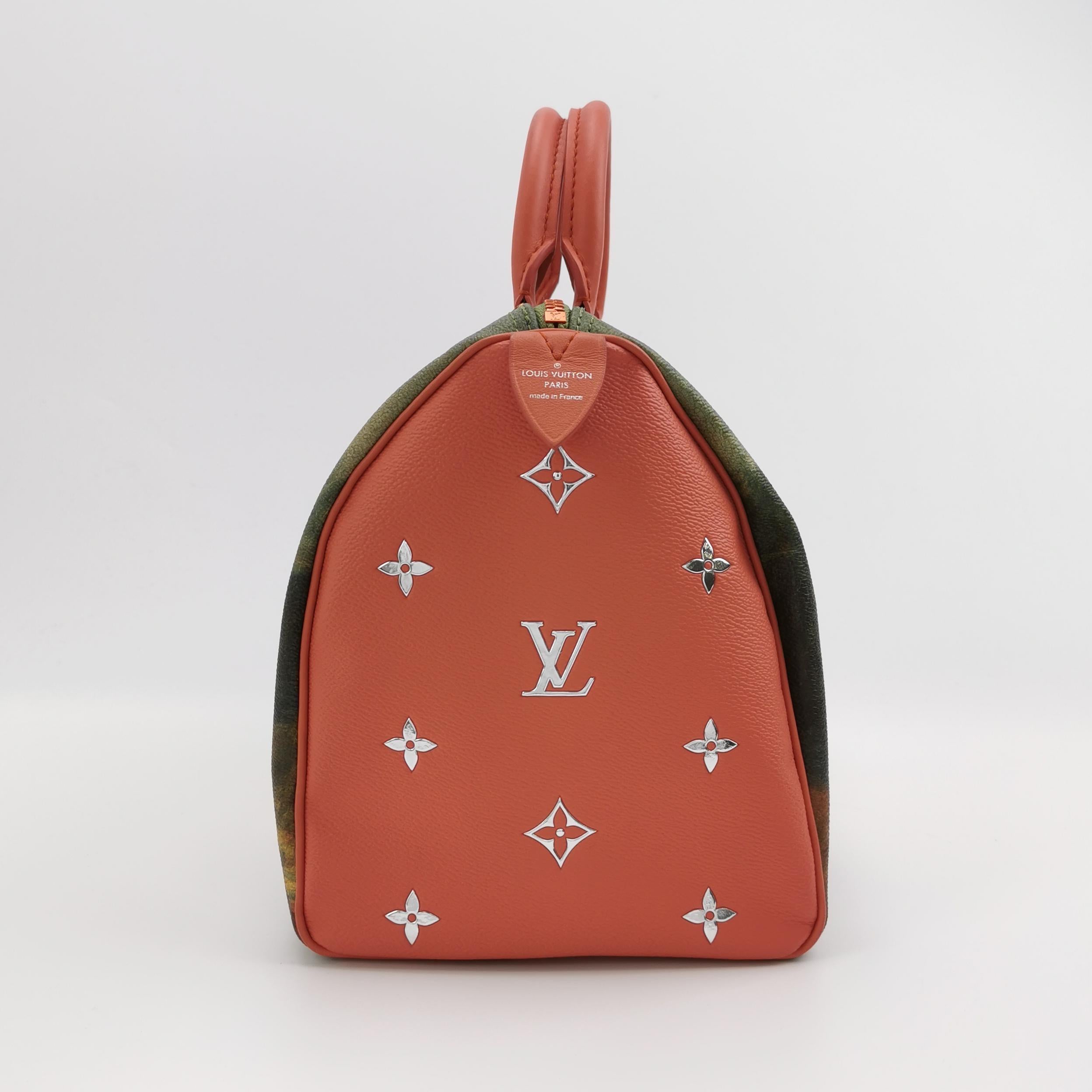 Louis Vuitton x Jeff Koons Speedy 30 Monalisa Top Handle Bag In Excellent Condition For Sale In AUBERVILLIERS, FR