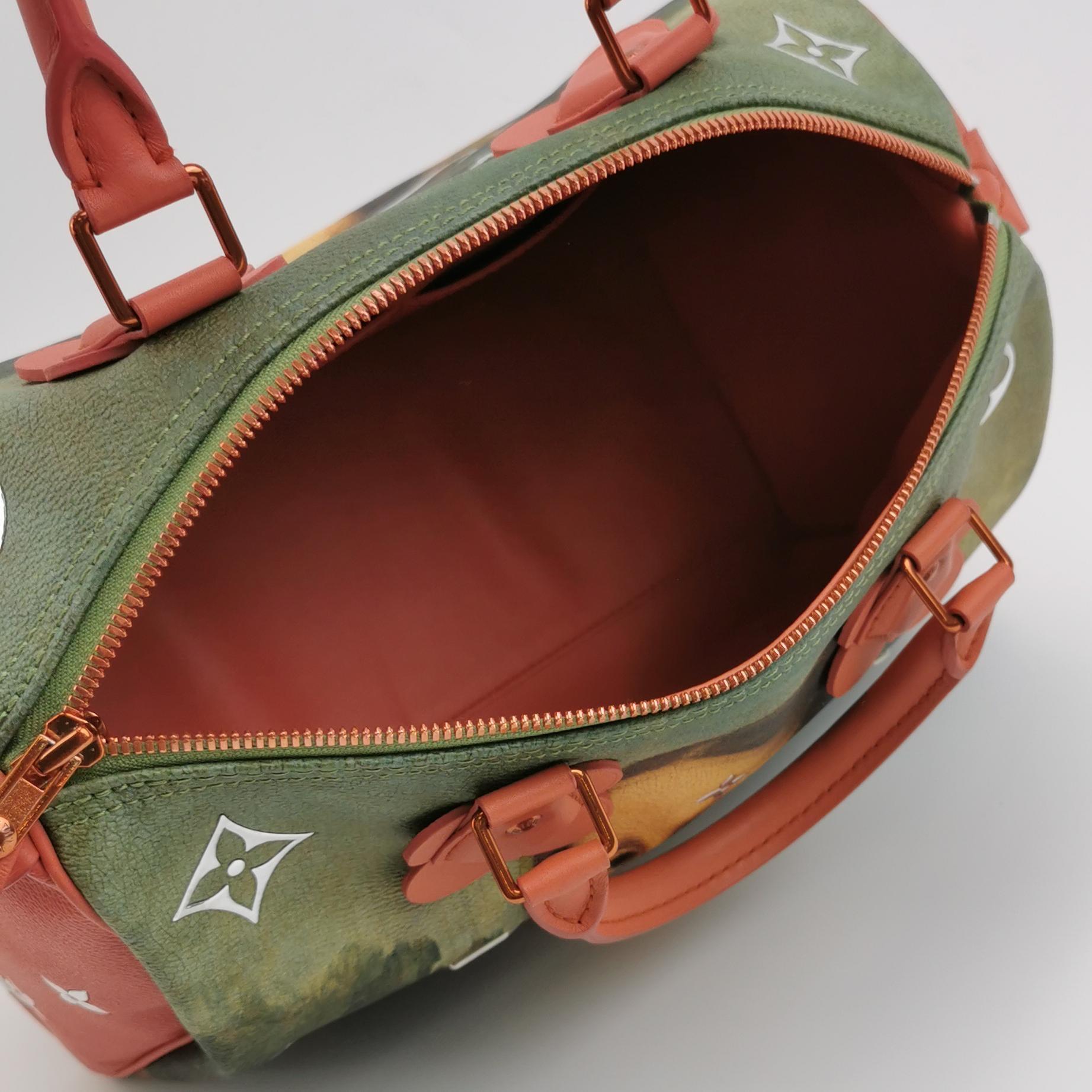 Women's or Men's Louis Vuitton x Jeff Koons Speedy 30 Monalisa Top Handle Bag For Sale