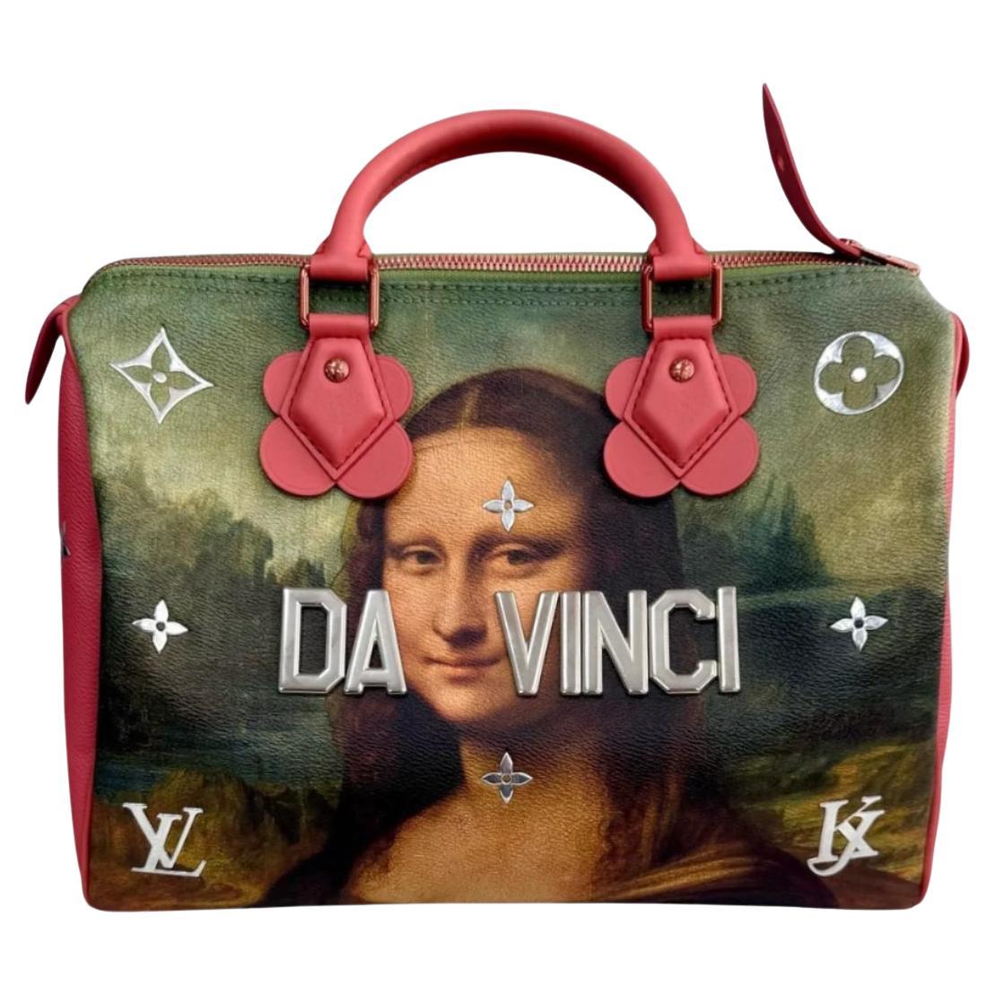Louis Vuitton x Jeff Koons Speedy 30 Monalisa Top Handle Bag For Sale