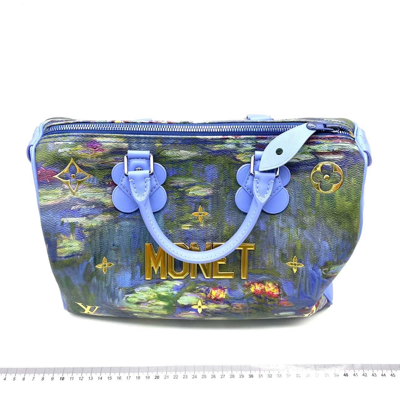 Grigio Louis Vuitton x Jeff Koons Speedy 30 Monat Water Lilies Borsa con manico superiore in vendita