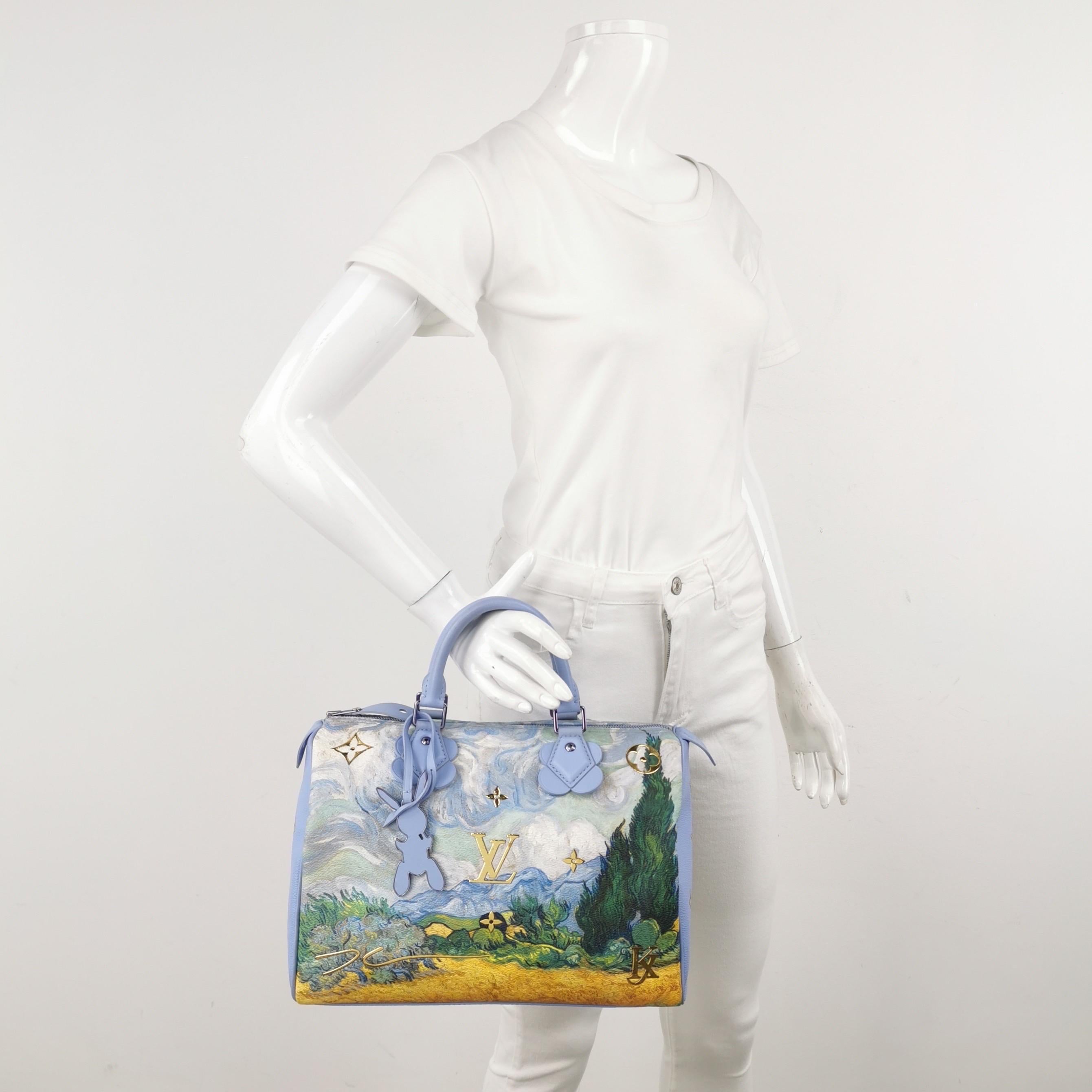 Découvrez le Van Gogh Speedy 30, qui fait partie de la collection exclusive Louis Vuitton x Jeff Koons Limited Edition Masters Collection. Cette pièce très recherchée est actuellement en rupture de stock dans les boutiques, ce qui en fait un objet