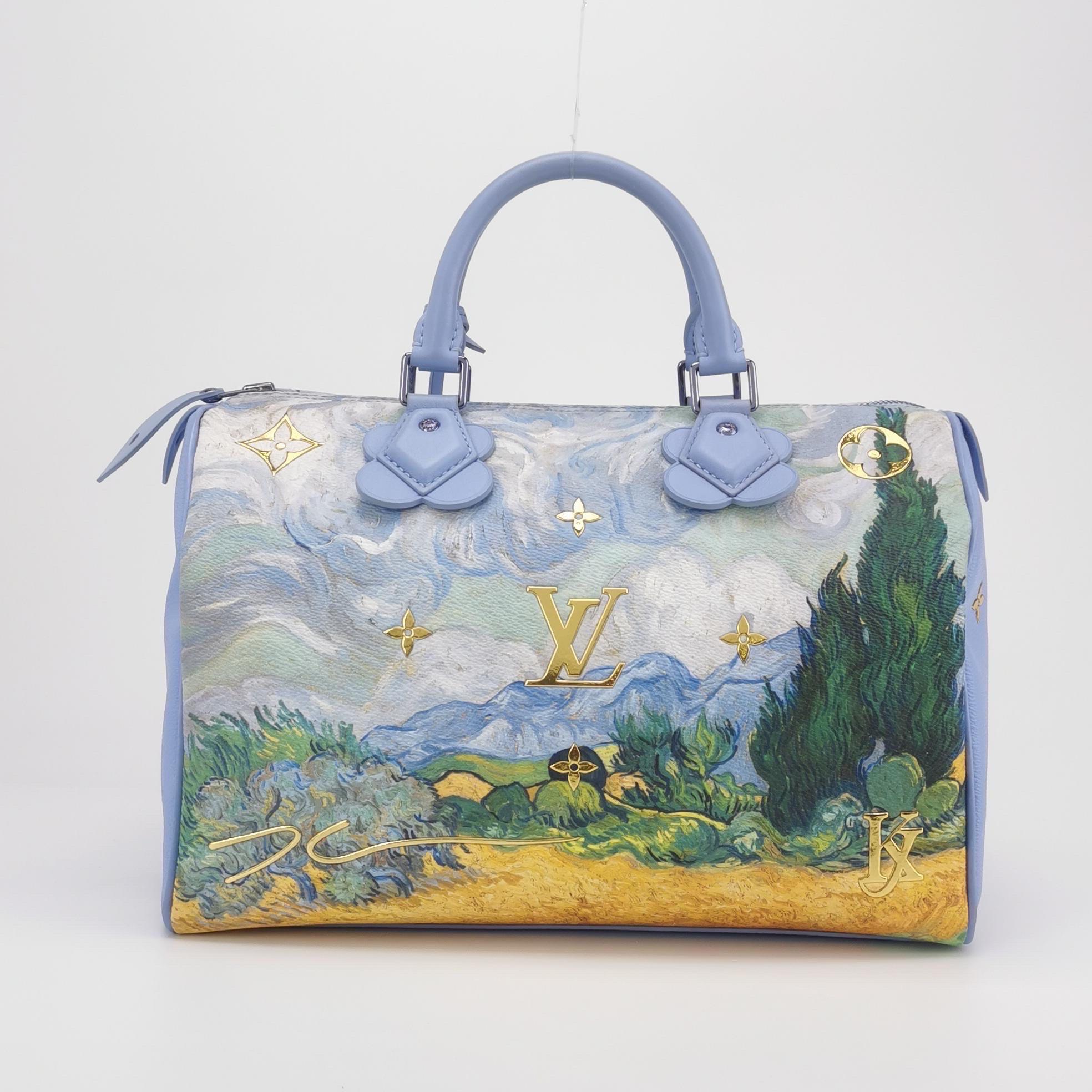 Women's Louis Vuitton x Jeff Koons Speedy 30 Van Gogh Top Handle Bag 2017 For Sale