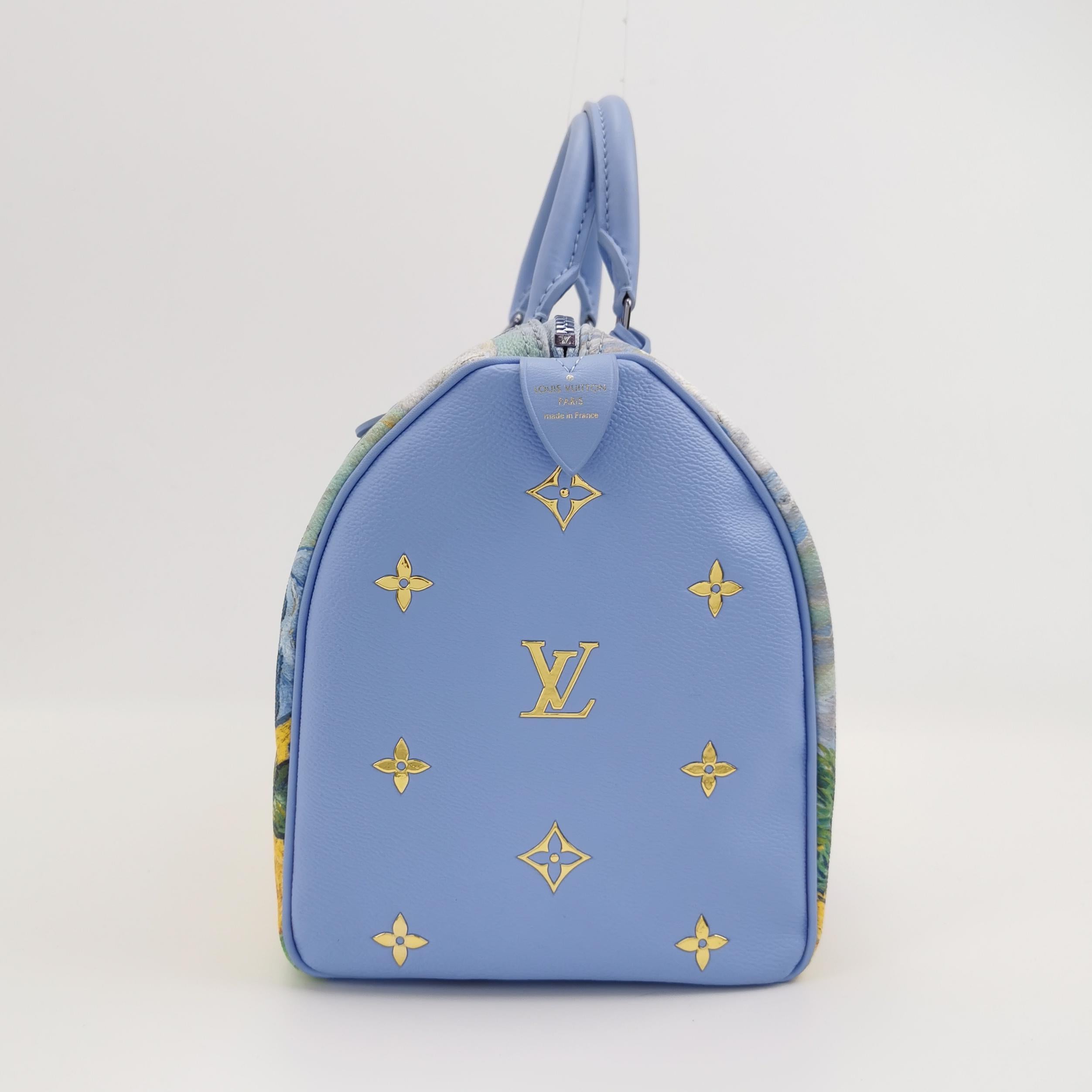 Bolso de asa superior Louis Vuitton x Jeff Koons Speedy 30 Van Gogh en Excelente estado para la venta en AUBERVILLIERS, FR