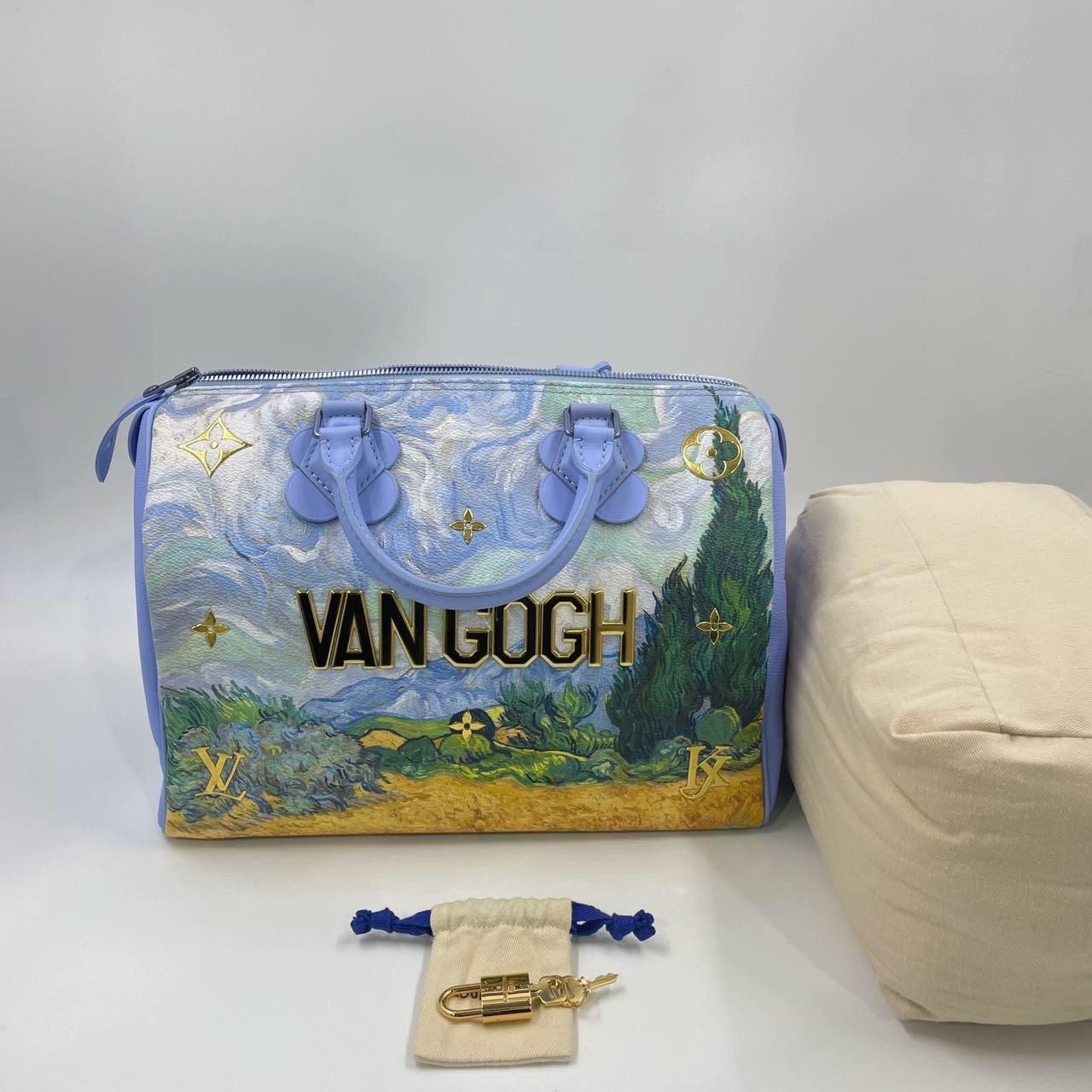 Louis Vuitton x Jeff Koons Speedy 30 Van Gogh Top Handle Bag mit Griff oben im Angebot 1