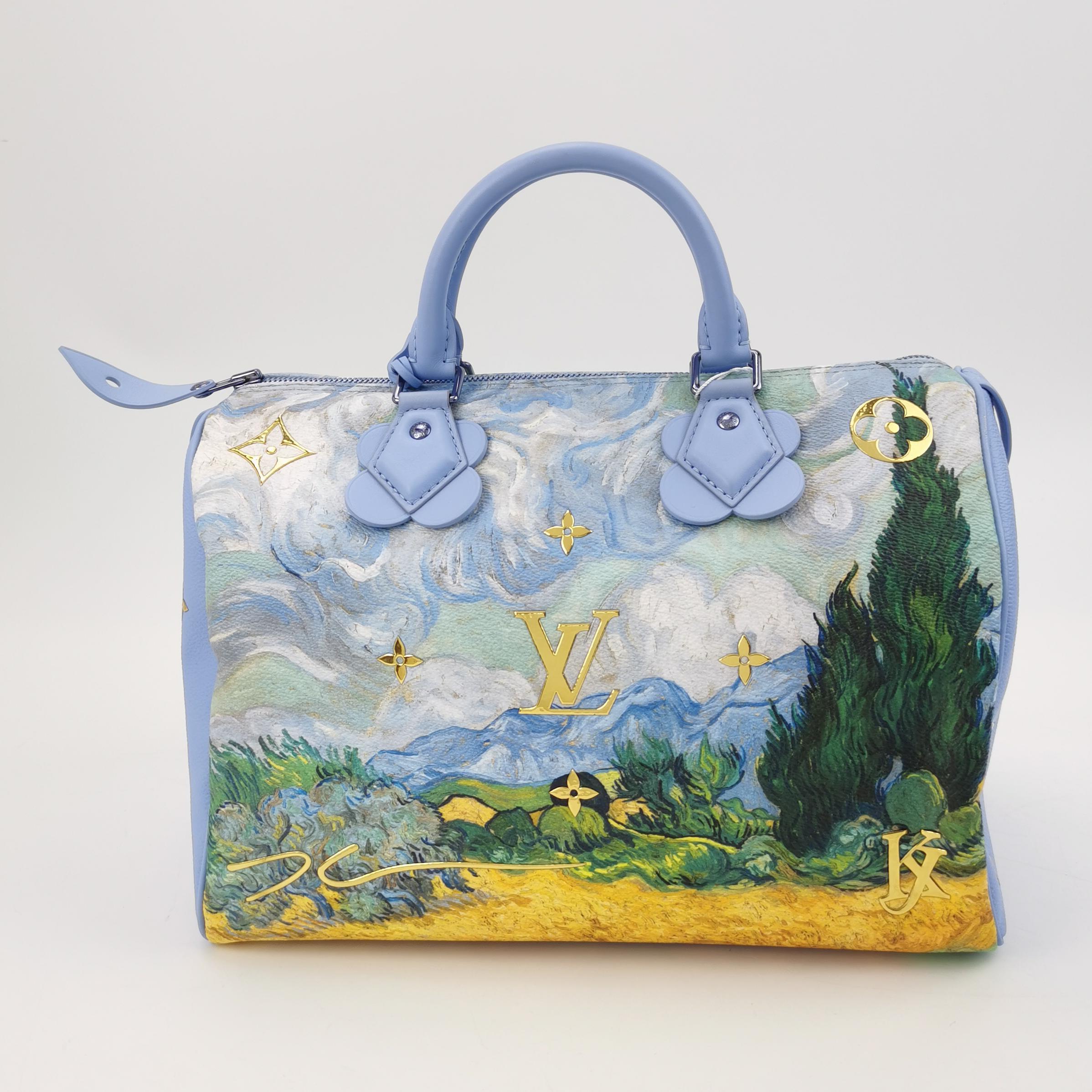 Louis Vuitton x Jeff Koons Speedy 30 Van Gogh Top Handle Bag mit Griff oben im Angebot 1