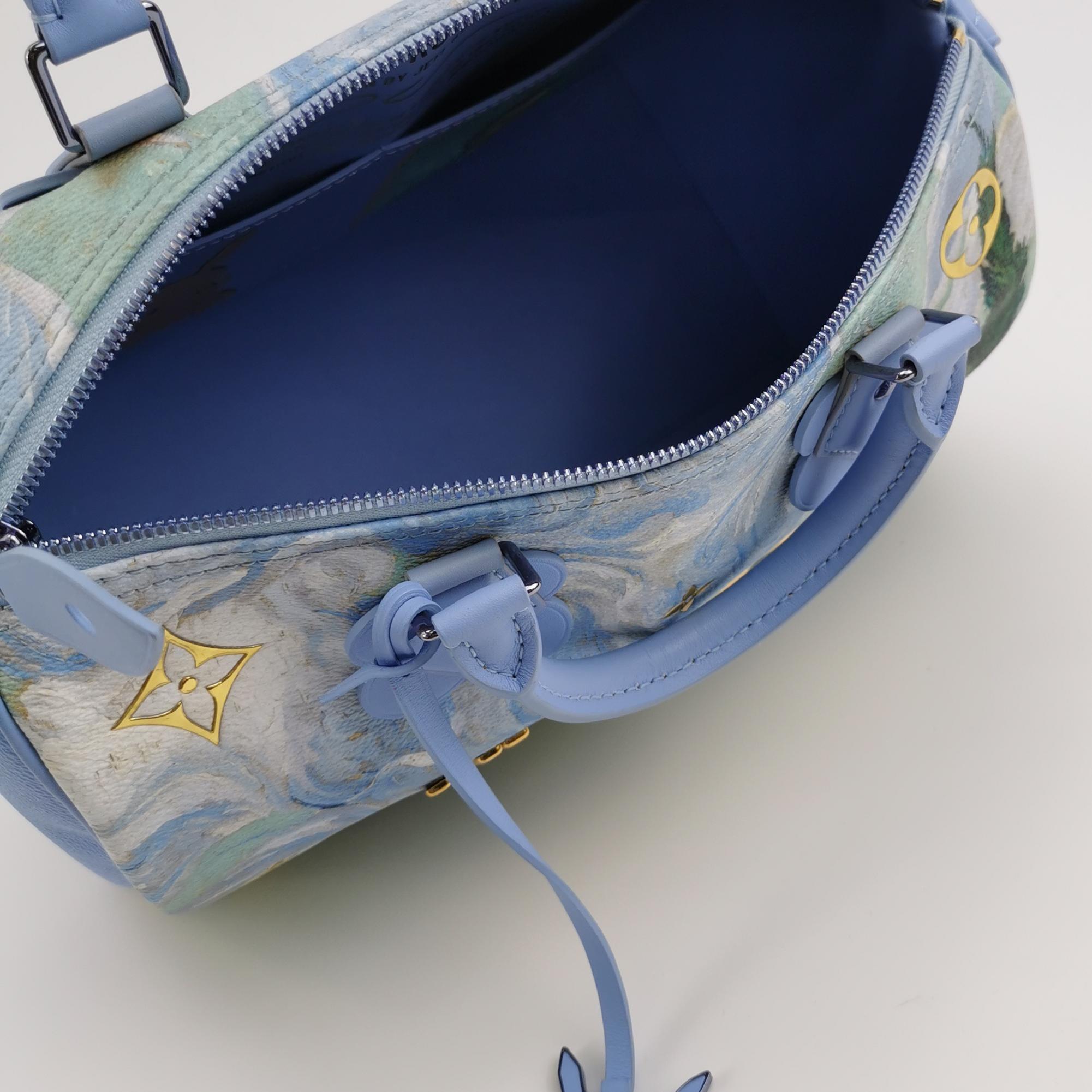Bolso de asa superior Louis Vuitton x Jeff Koons Speedy 30 Van Gogh en venta 2