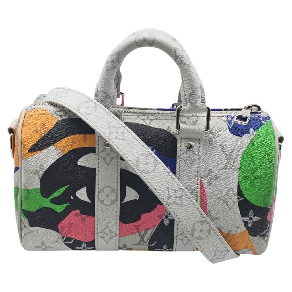 Louis Vuitton x Kid Super 2023 Monogram Portrait Keepall Bandoulière 25 For Sale