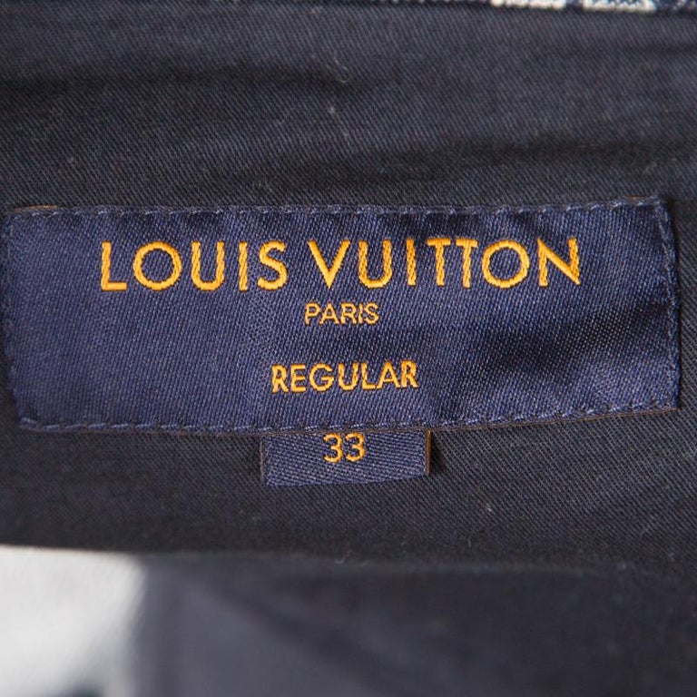 Louis Vuitton X Kim Jones Indigo Monogram Denim Regular Fit Jeans M For Sale at 1stdibs