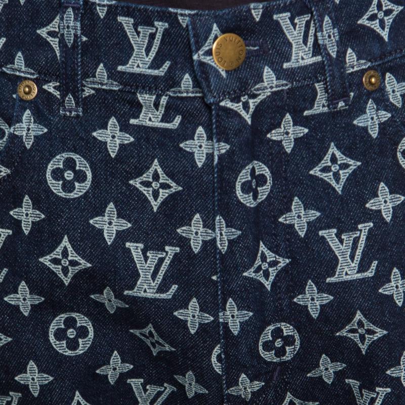 Black Louis Vuitton X Kim Jones Indigo Monogram Denim Regular Fit Jeans M