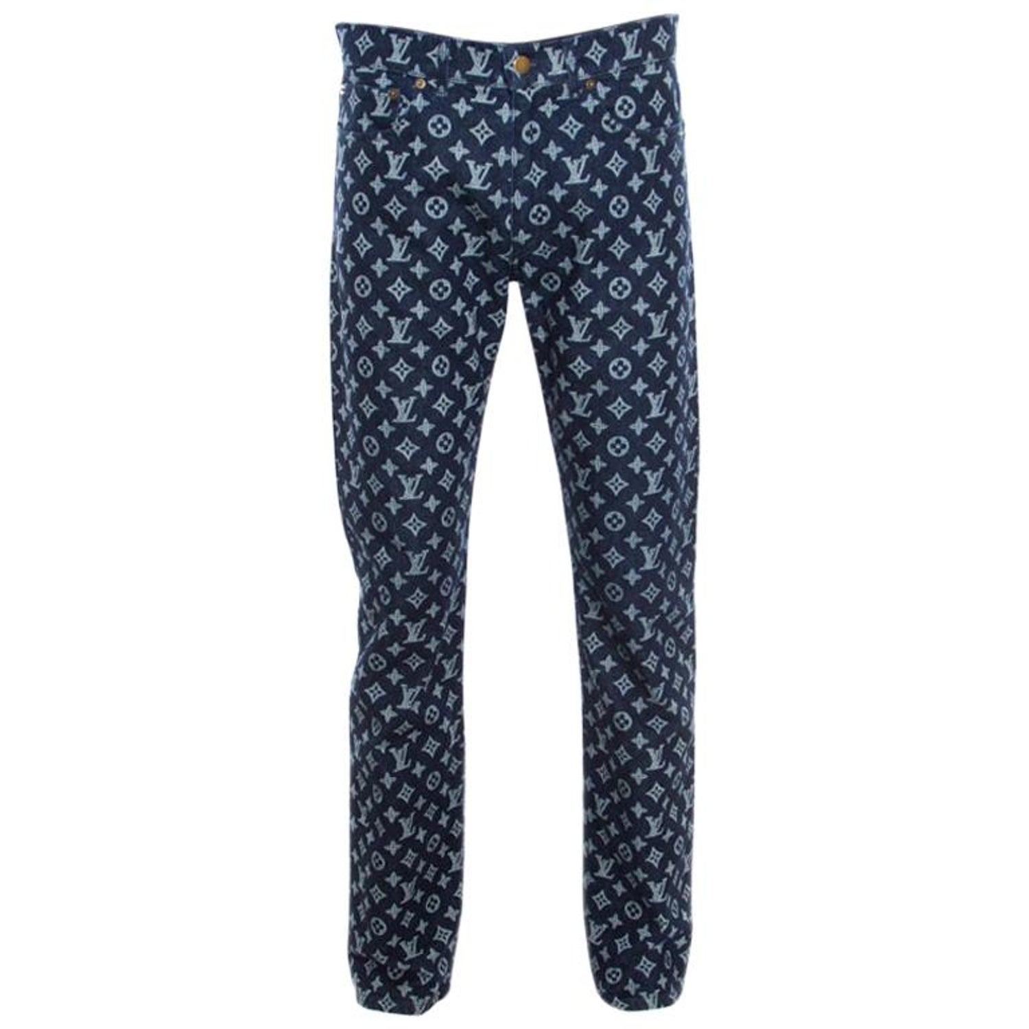 Louis Vuitton navy Inverted Monogram Mahina Pyjama Trousers