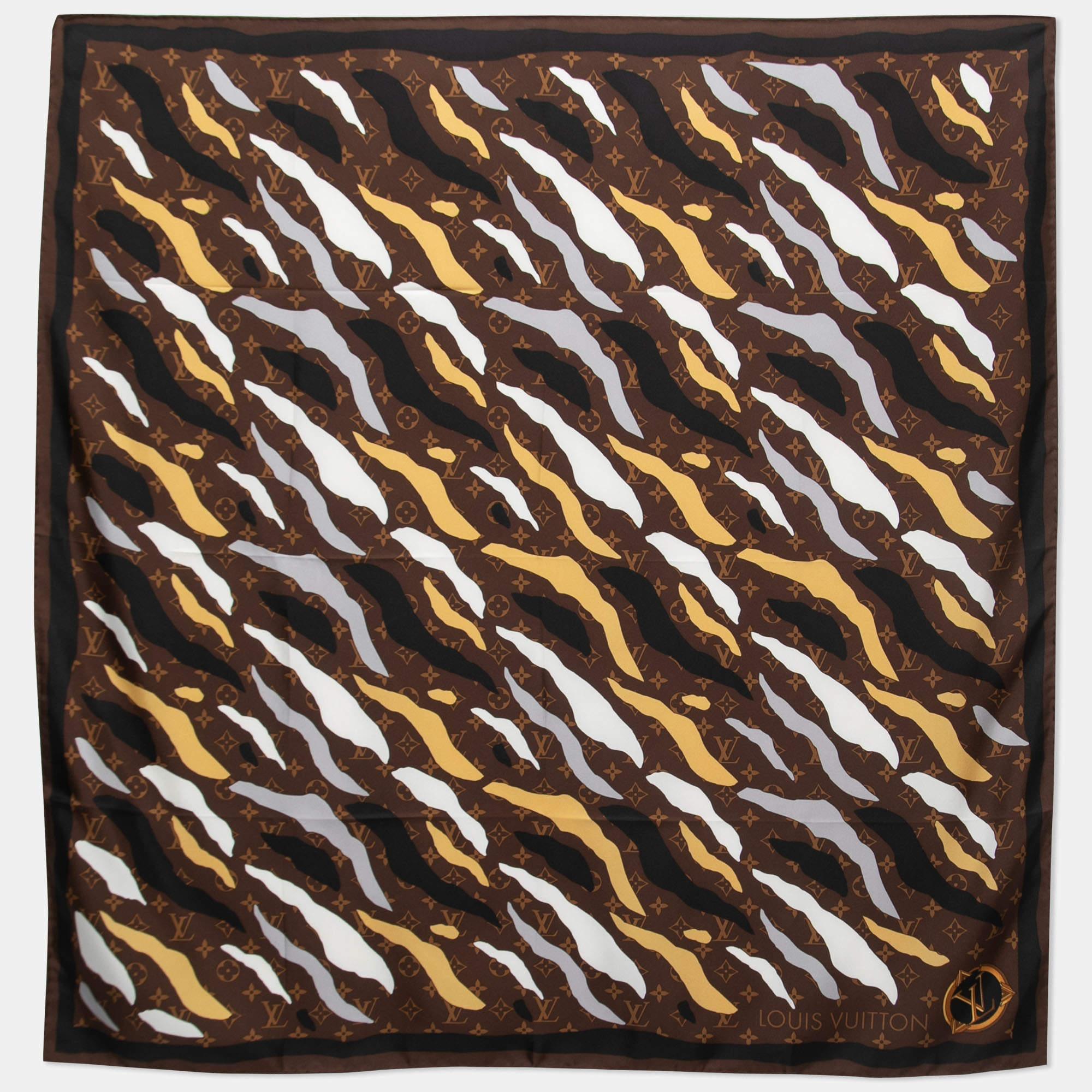 Black Louis Vuitton x LOL Brown Monogram Silk Scarf