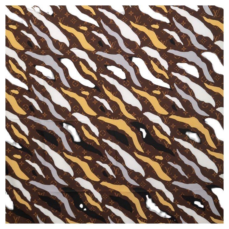 Louis Vuitton x Fornasetti Brown Monogram Headband Silk Scarf