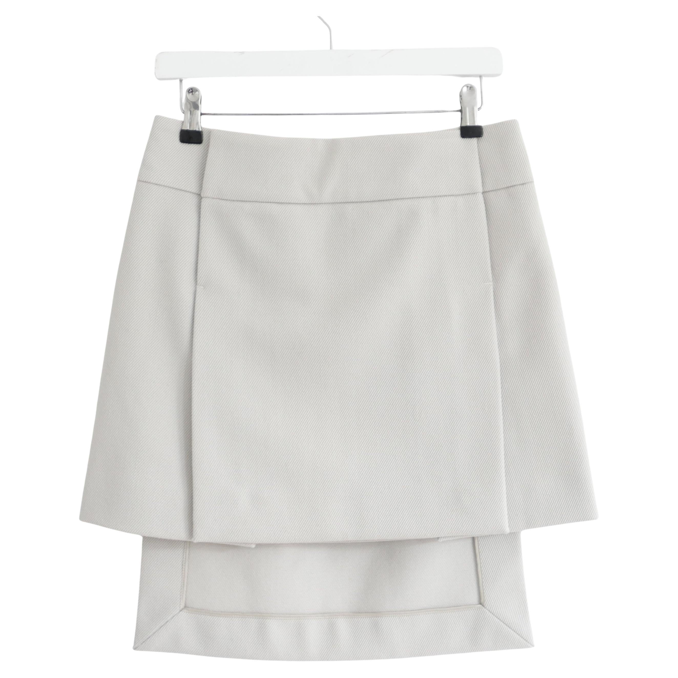 Louis Vuitton x Marc Jacobs Fall 2003 Grey Panelled Wool Skirt For Sale