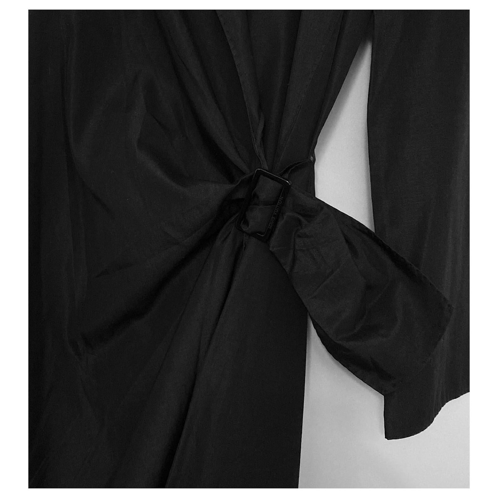 Women's Louis Vuitton x Marc Jacobs Resort 2008 Black Sateen Wrap Dress For Sale