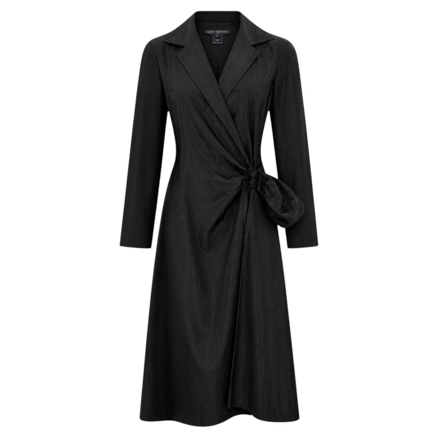 Louis Vuitton by Marc Jacobs Resort 2008 - Robe portefeuille en satin noir en vente