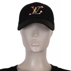 LOUIS VUITTON x MURAKAMI black cotton 2025 SUPERFLAT Baseball Cap Hat 57