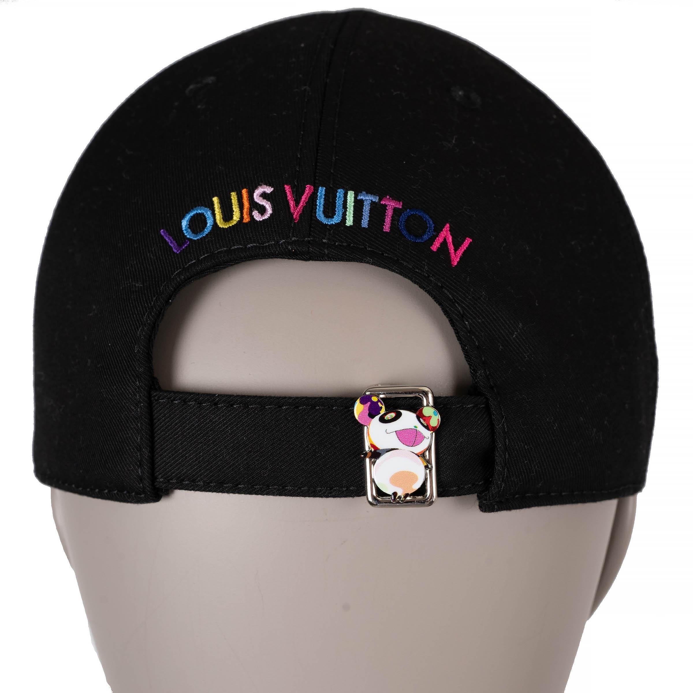 LOUIS VUITTON x Murakami nero cotone 2025 SUPERFLAT Cappello da baseball 57 in vendita 2