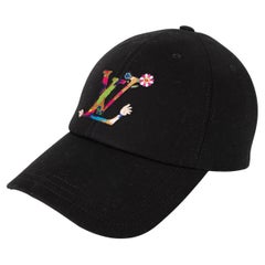 LOUIS VUITTON x MURAKAMI black cotton 2025 SUPERFLAT Baseball Cap Hat 57