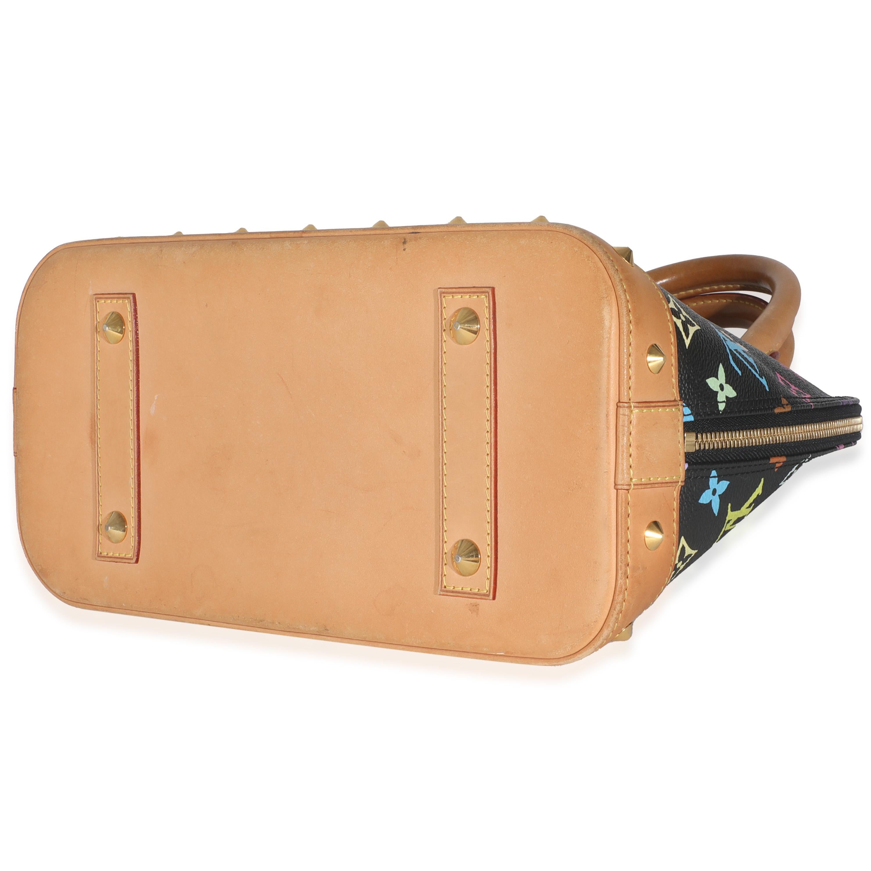 Women's or Men's Louis Vuitton x Murakami Black Monogram Multicolor Canvas Alma PM For Sale