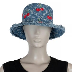 LOUIS VUITTON x MURAKAMI blue 2025 MONOGRAM DENIM CERISE Bucket Hat 58