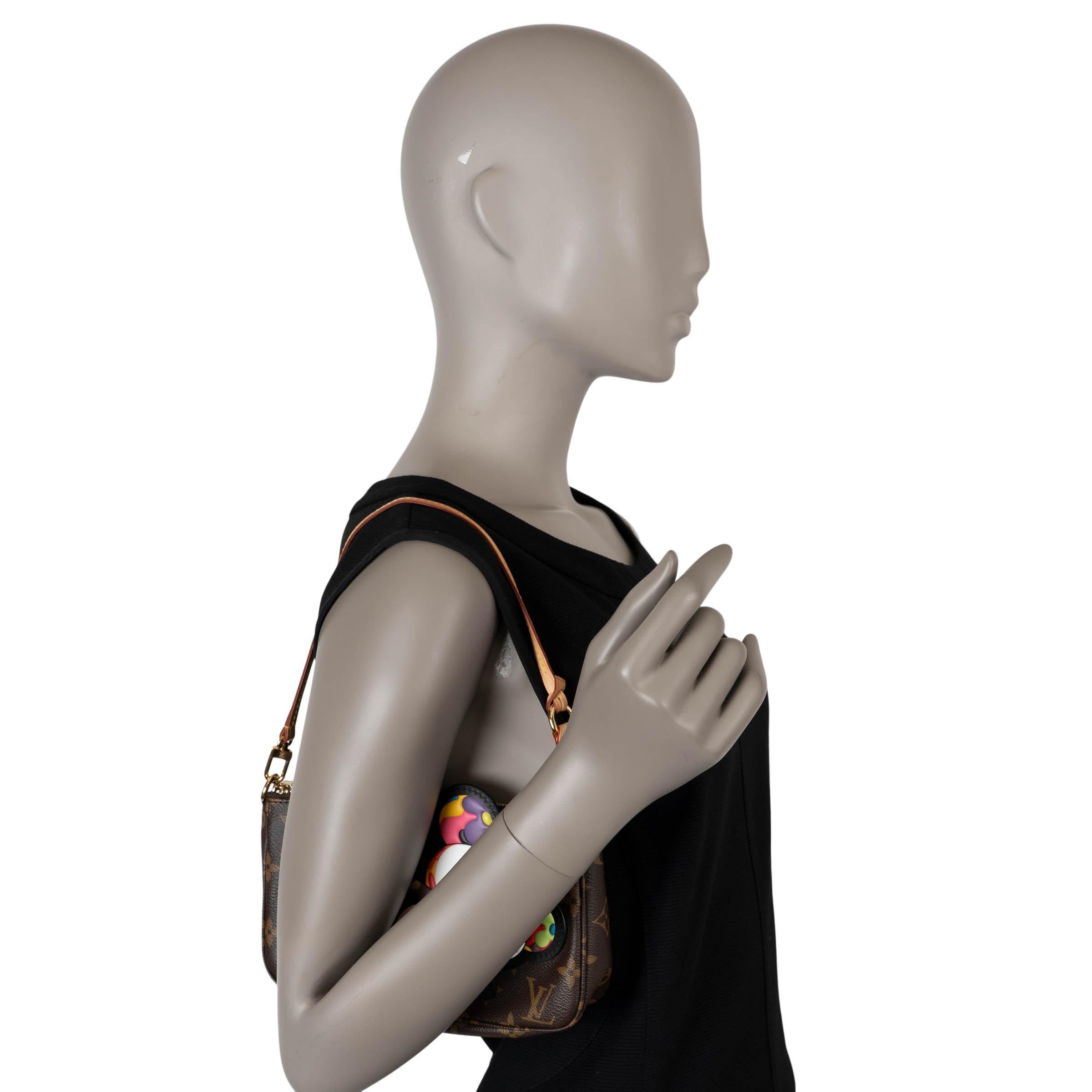 Borsa LOUIS VUITTON x Murakami marrone in tela Monogram PANDA POCHETTE ACCESSOIRES in vendita 6