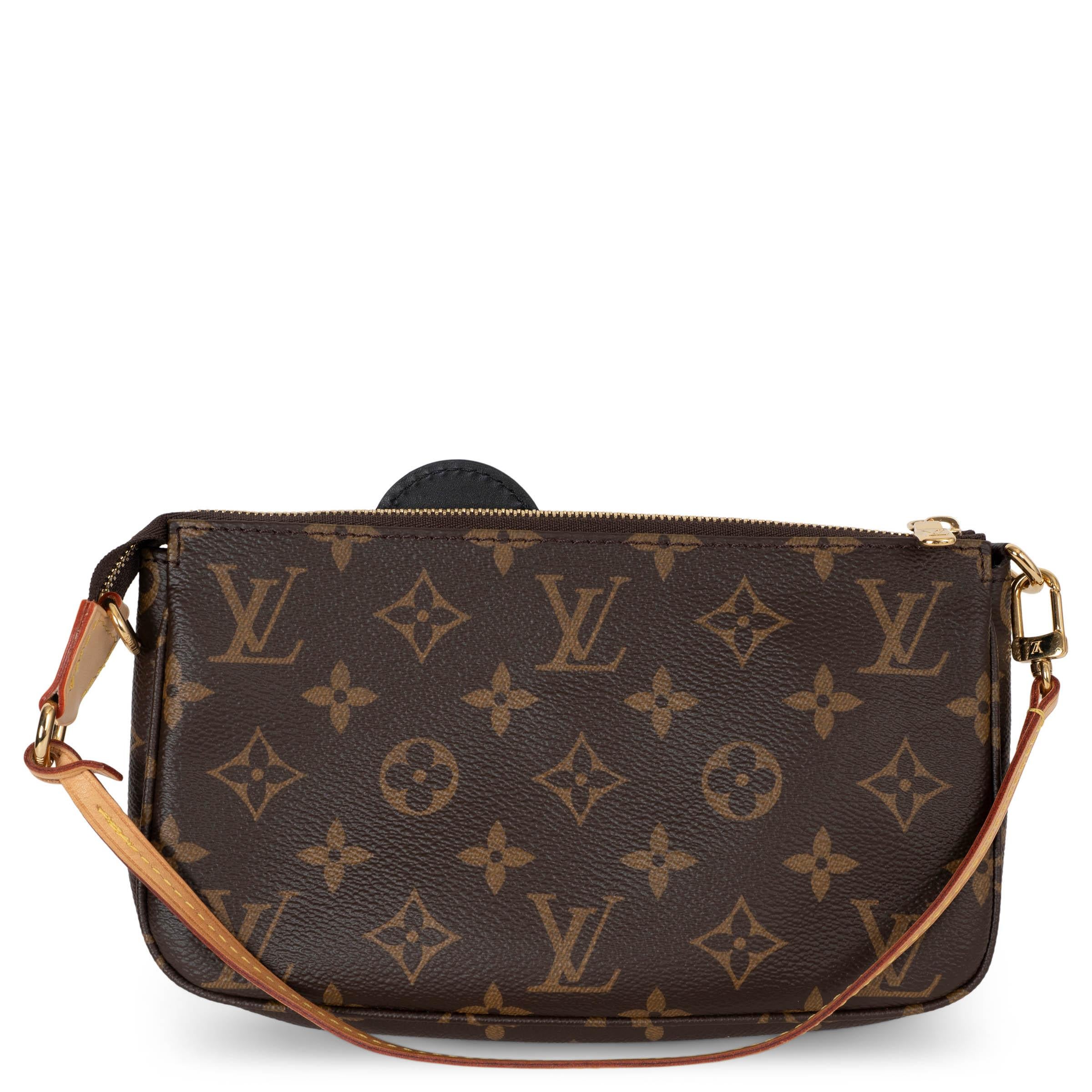 Nero Borsa LOUIS VUITTON x Murakami marrone in tela Monogram PANDA POCHETTE ACCESSOIRES in vendita