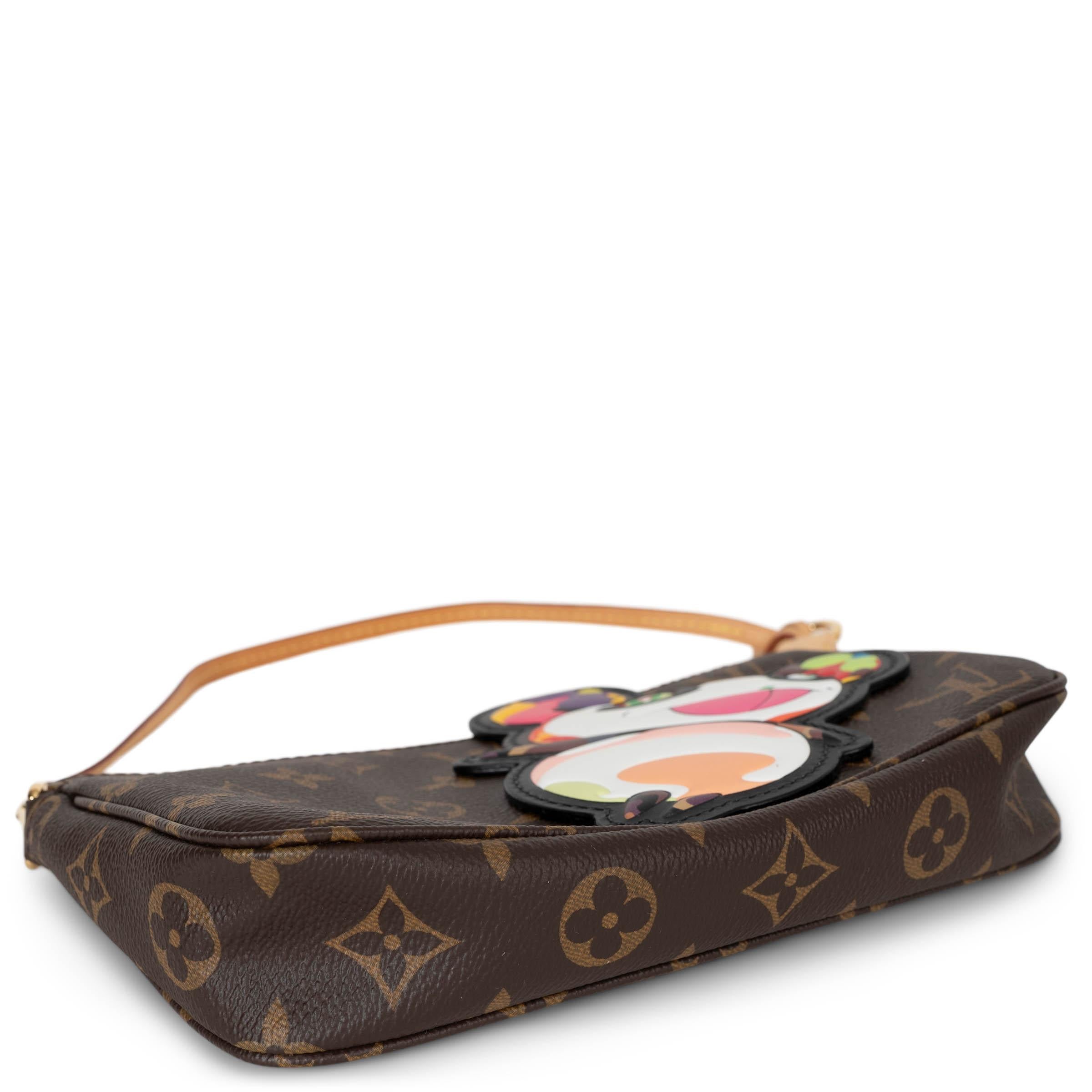 Donna Borsa LOUIS VUITTON x Murakami marrone in tela Monogram PANDA POCHETTE ACCESSOIRES in vendita