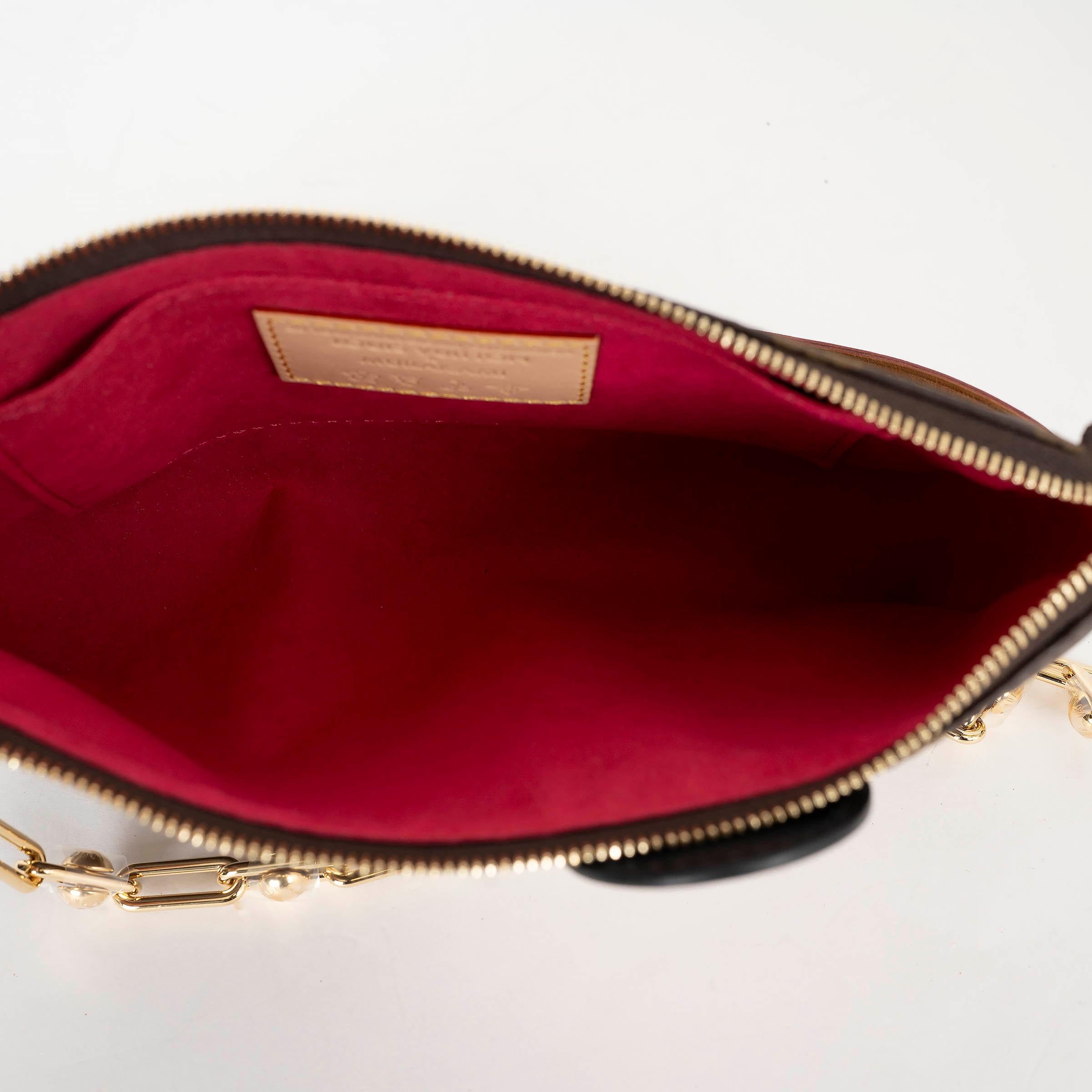 Borsa LOUIS VUITTON x Murakami marrone in tela Monogram PANDA POCHETTE ACCESSOIRES in vendita 2