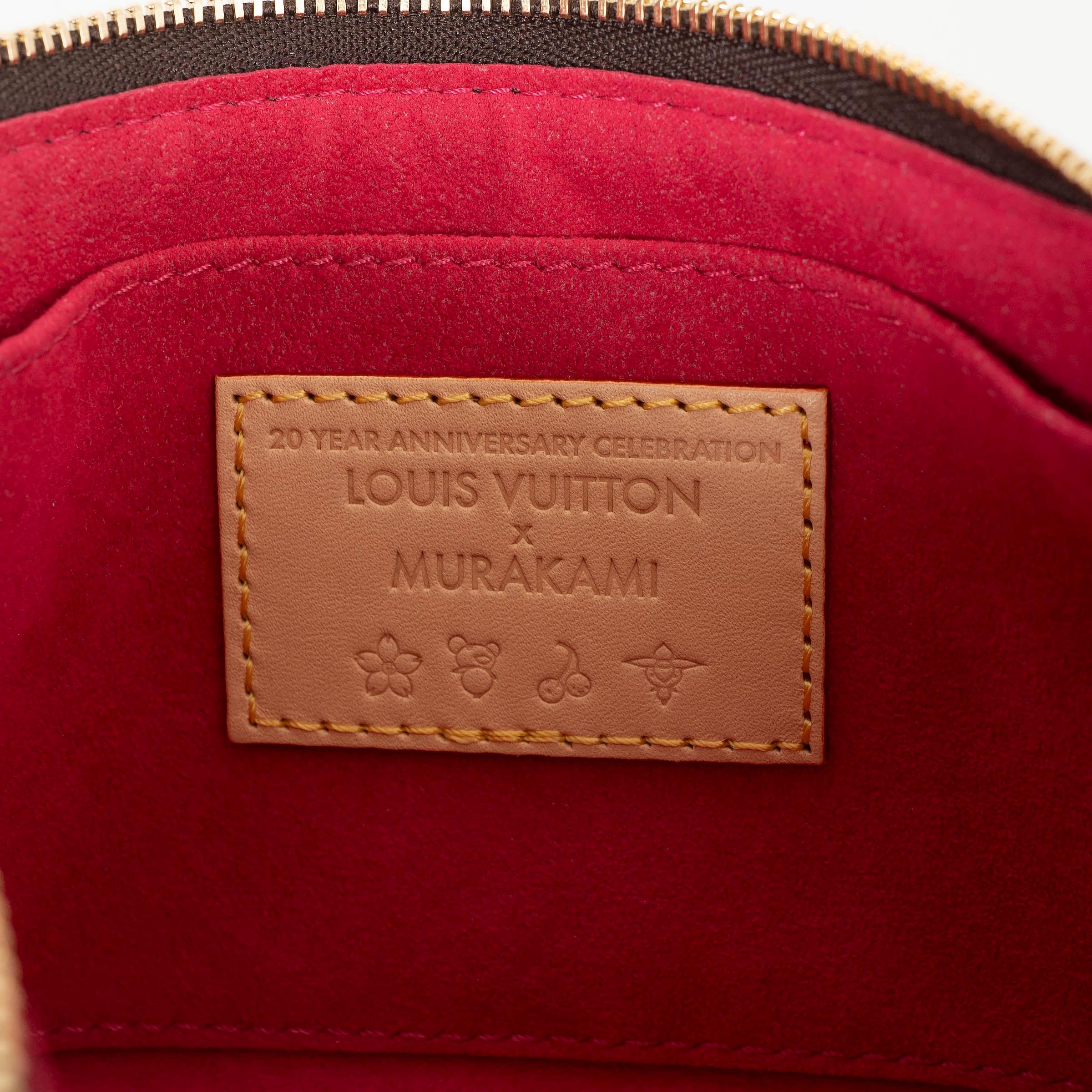 Borsa LOUIS VUITTON x Murakami marrone in tela Monogram PANDA POCHETTE ACCESSOIRES in vendita 5
