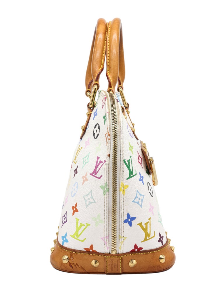 Louis Vuitton x Murakami Limited Edition Monogram Multicolor Alma Top Handle Bag For Sale 1