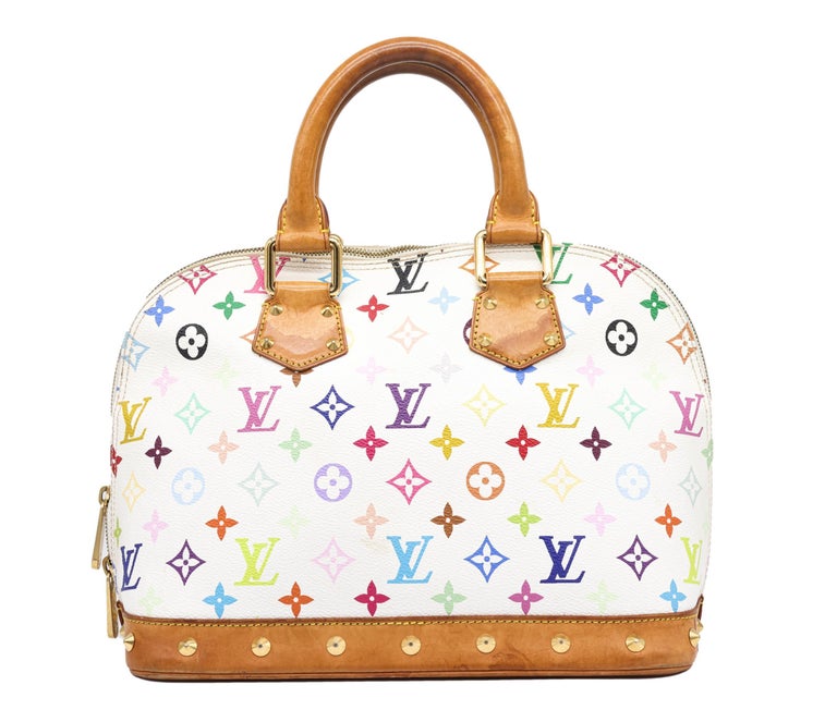 Louis Vuitton x Murakami Limited Edition Monogram Multicolor Alma Top Handle Bag For Sale