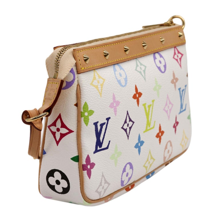 Louis Vuitton x Murakami Limited Edition Monogram Multicolor Pochette Bag, 2003. This incredibly rare and highly sought after piece of Louis Vuitton history became a worldwide phenomenon when Japanese artist Takashi Murakami teamed up with the Louis