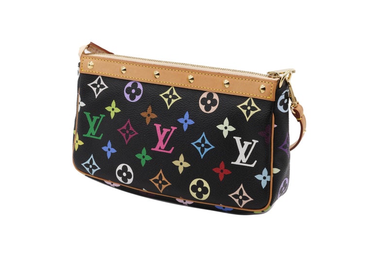  Louis Vuitton x Murakami Limited Edition Monogram Multicolor Pochette Bag, 2003 In Excellent Condition For Sale In Banner Elk, NC
