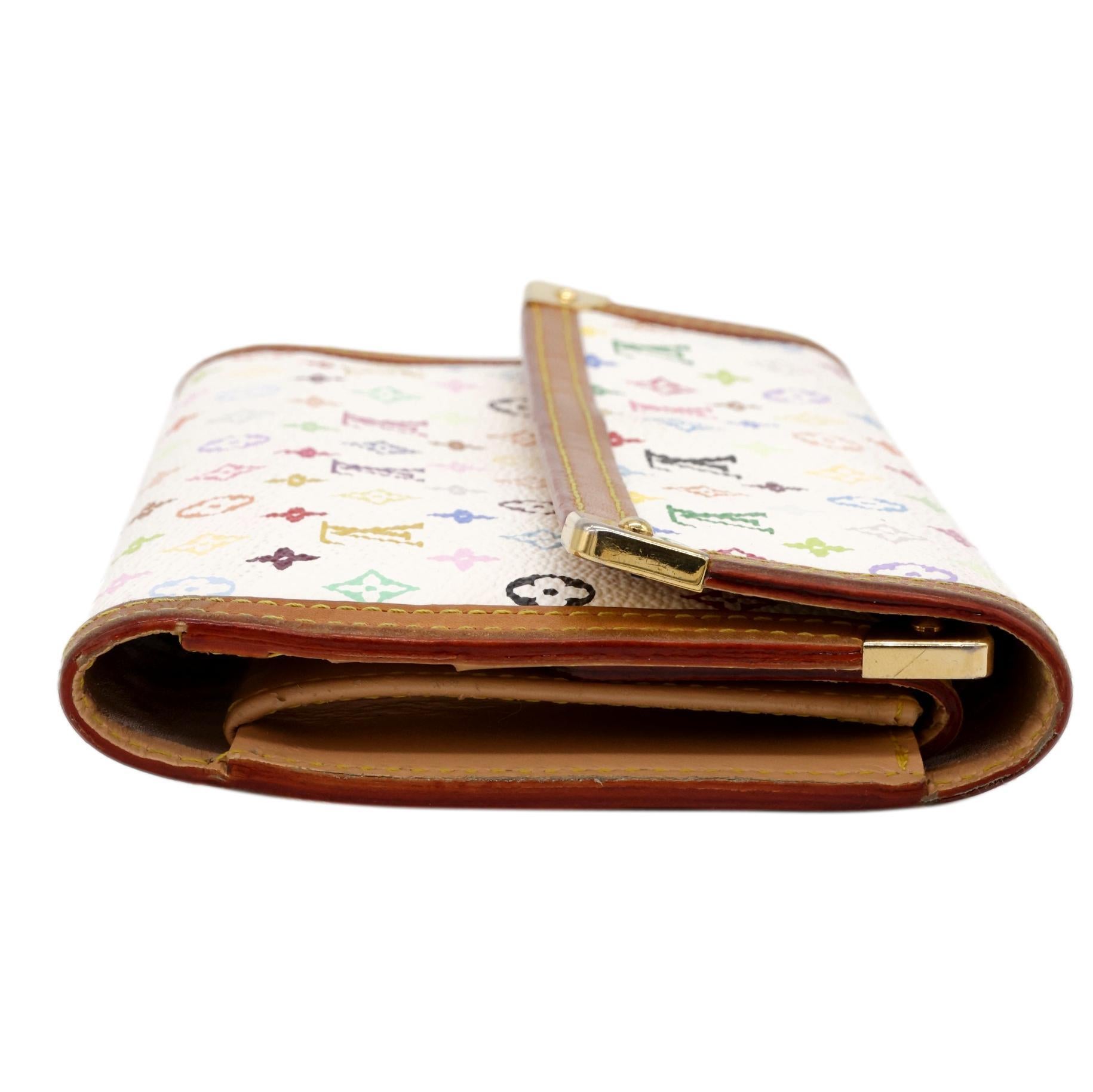 Women's or Men's Louis Vuitton x Murakami Limited Edition Monogram Multicolor Porte Tresor Wallet