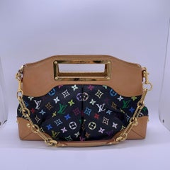 Louis Vuitton x Murakami Multicolor Judy MM Black Canvas Handbag M40256