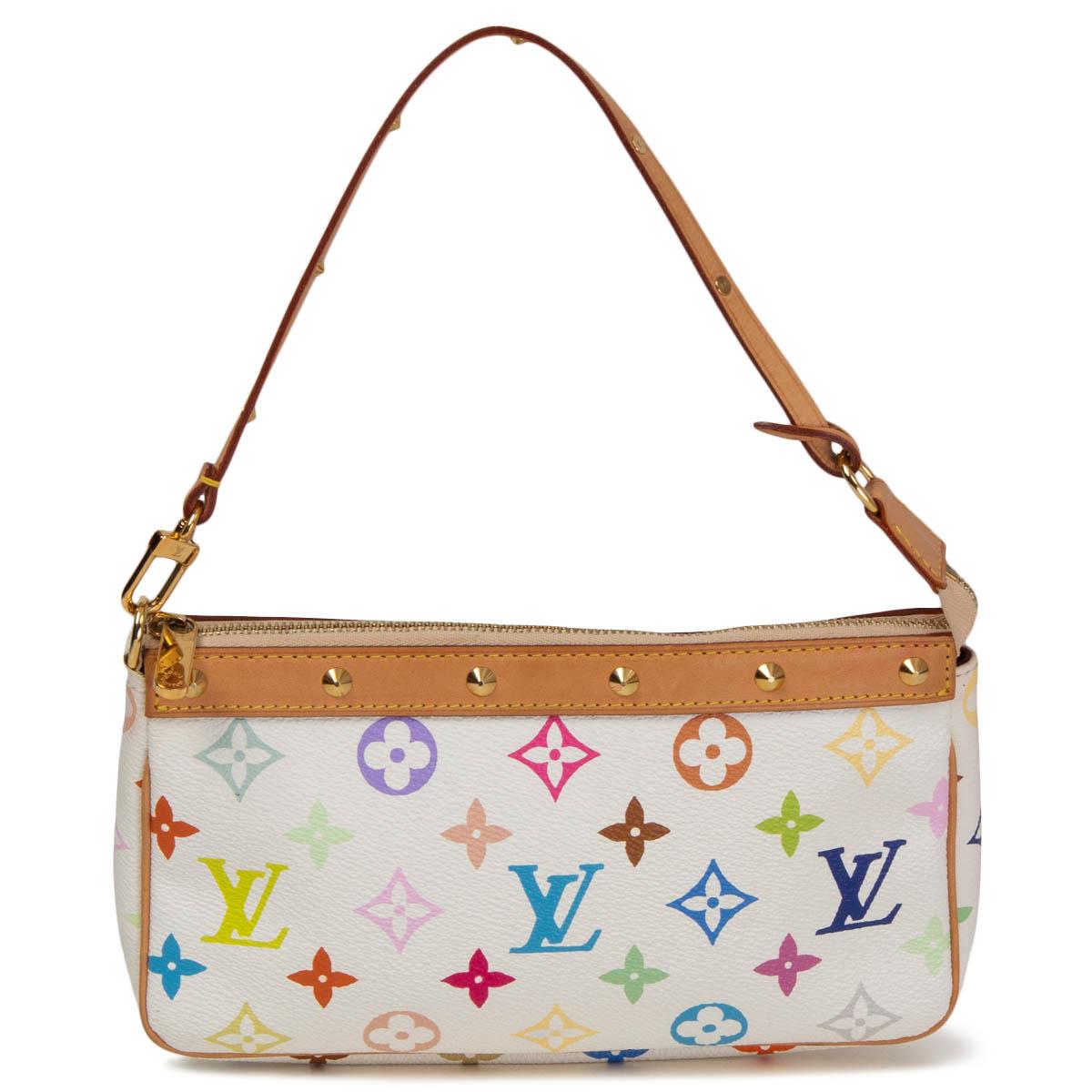 White LOUIS VUITTON X MURAKAMI white Monogram Mulitoclore POCHETTE ACCESSOIRES Bag