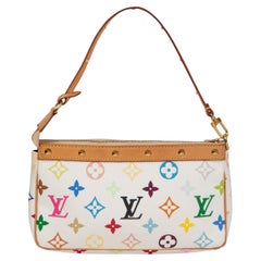 LOUIS VUITTON X MURAKAMI white Monogram Mulitoclore POCHETTE ACCESSOIRES Bag