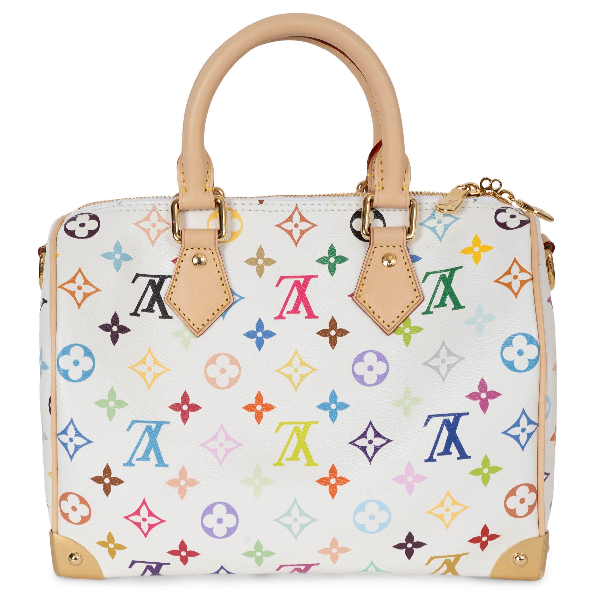 LOUIS VUITTON x MURAKAMI weiß Monogram Multicolore 2025 SPEEDY 25 Tasche (Weiß) im Angebot