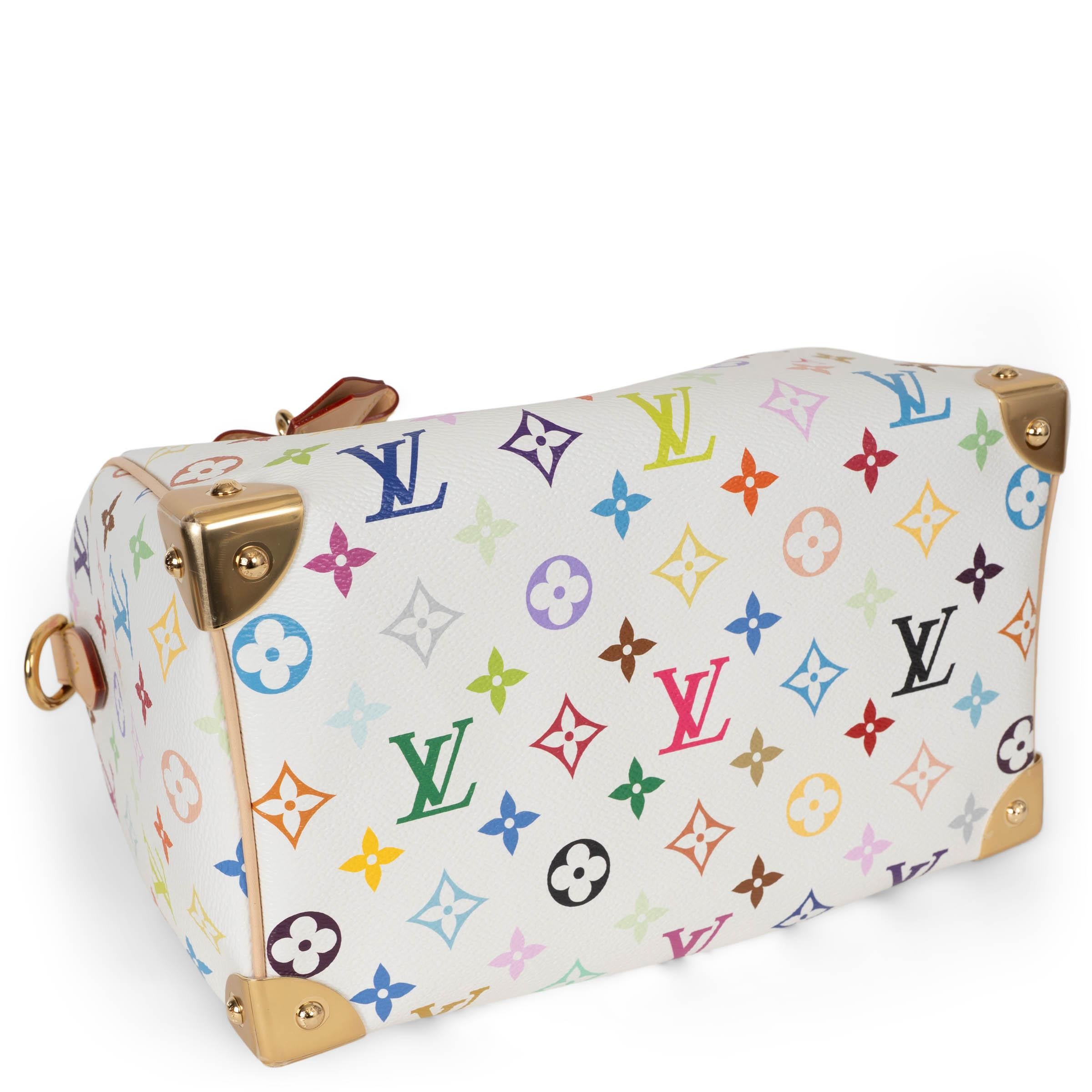 LOUIS VUITTON x MURAKAMI weiß Monogram Multicolore 2025 SPEEDY 25 Tasche im Zustand „Neu“ im Angebot in Zürich, CH