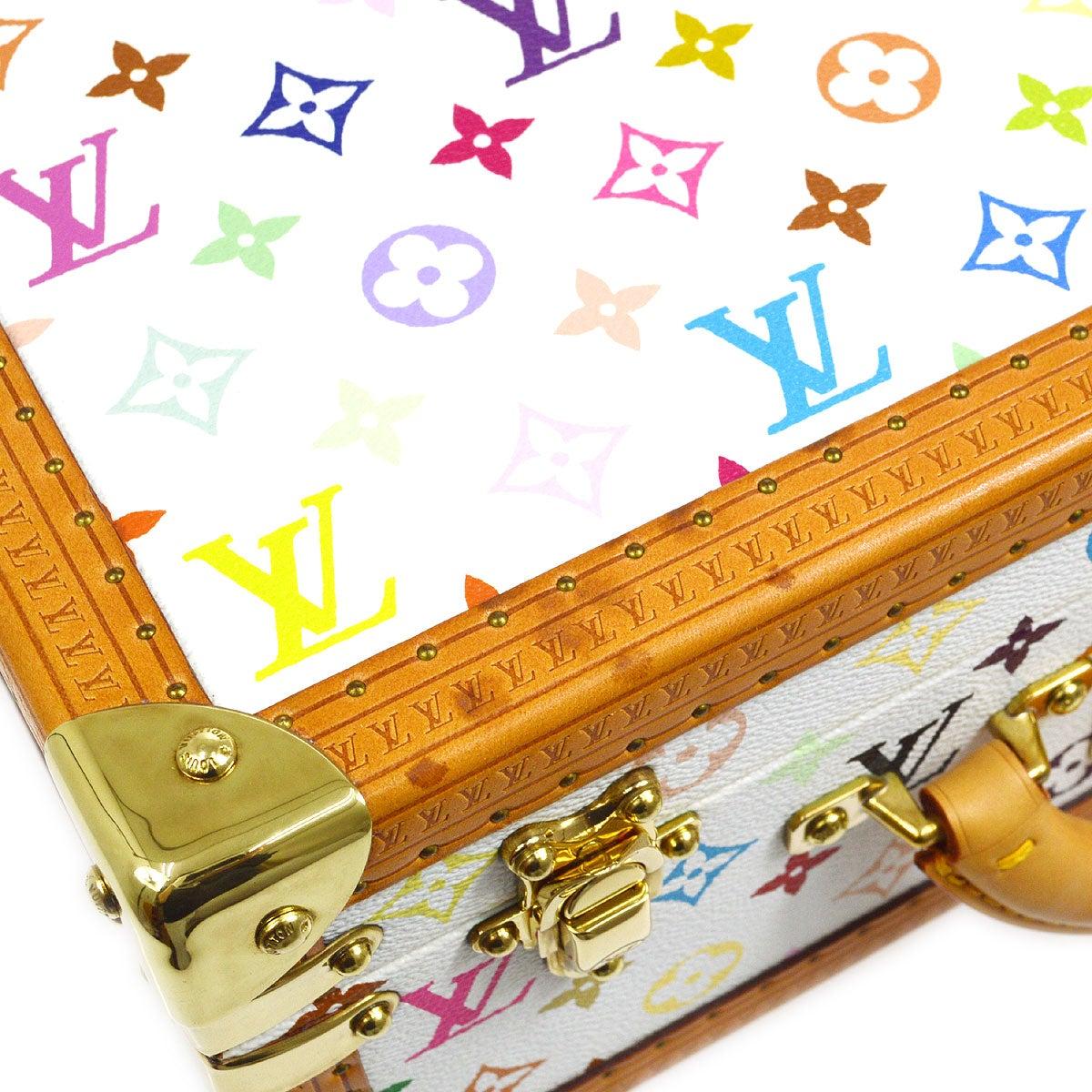 Multi Colo Monogram LOUIS VUITTON x Murakami White Multi Color Monogram Logo Travel Trunk ...