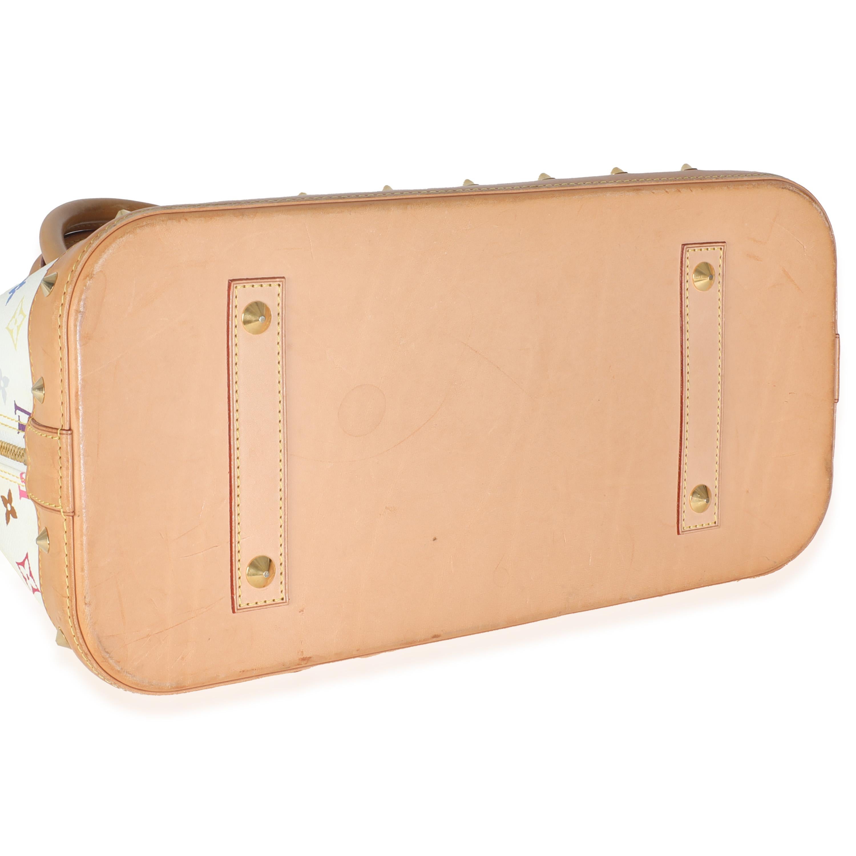 Louis Vuitton x Murakami White Multicolor Monogram Canvas Alma GM For Sale 2