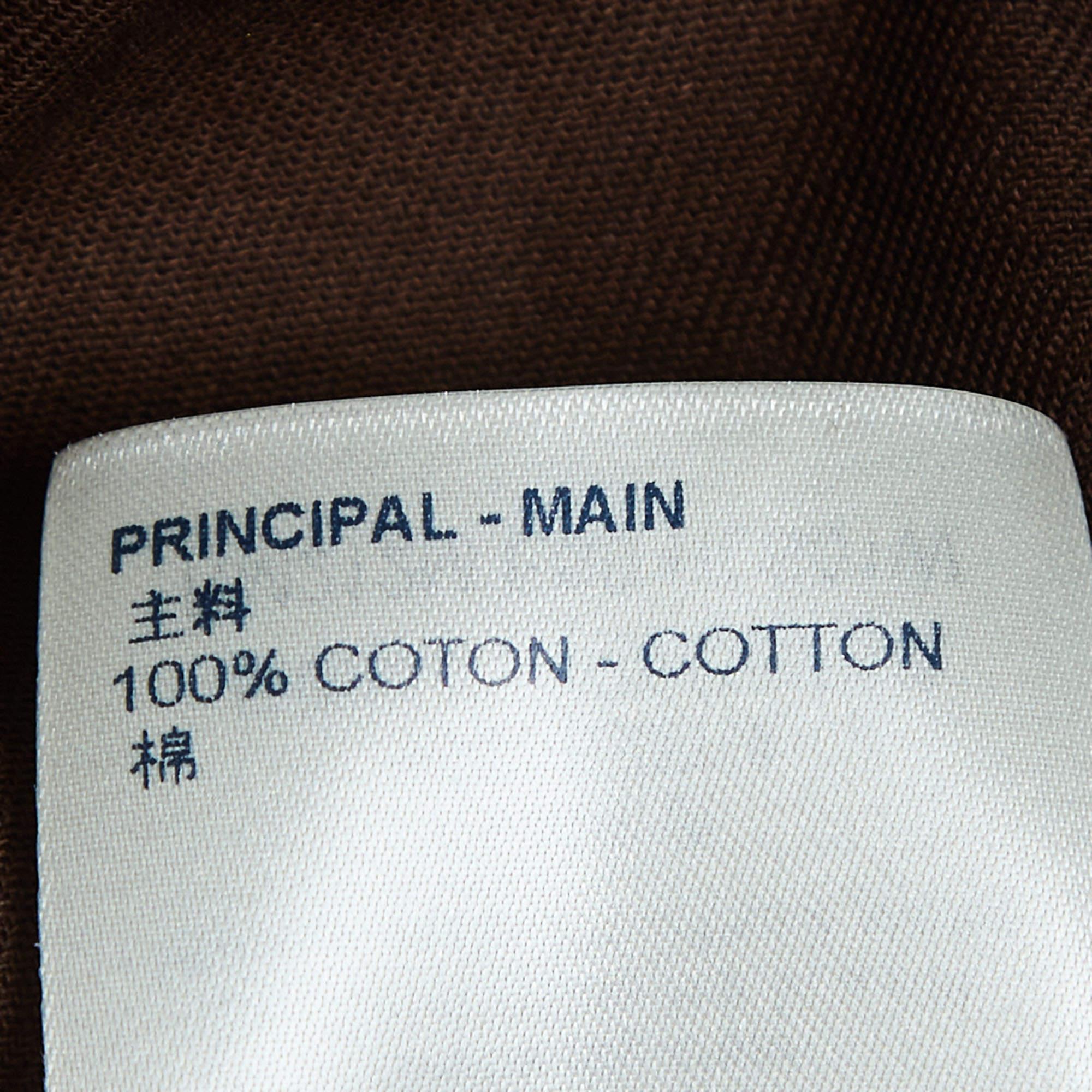 Louis Vuitton X NBA Brown Letter Print Cotton Short Sleeve Shirt M For Sale 1