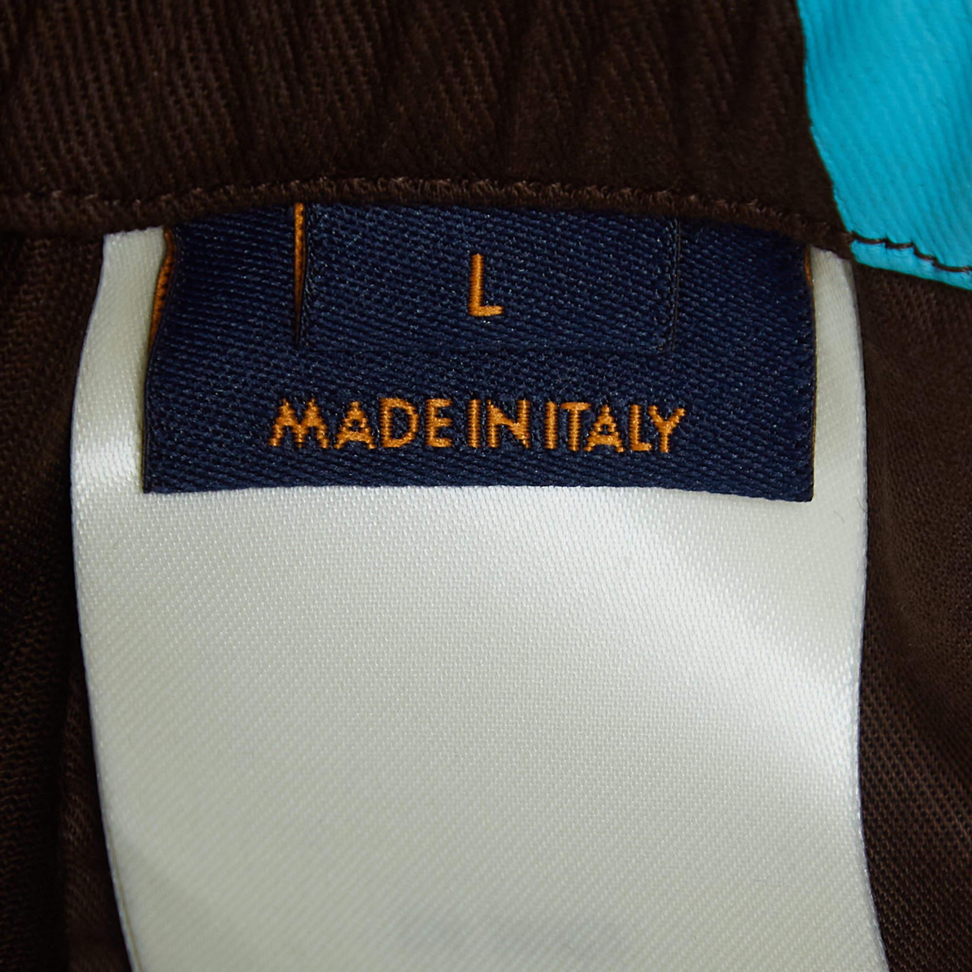 Louis Vuitton X NBA Brown Letter Print Cotton Shorts L In Good Condition In Dubai, Al Qouz 2
